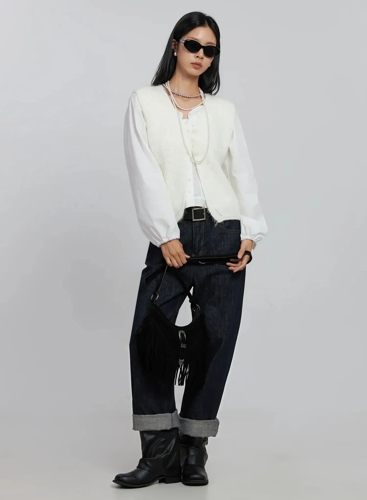 Frill Button Up Blouse ID504 - Image 12