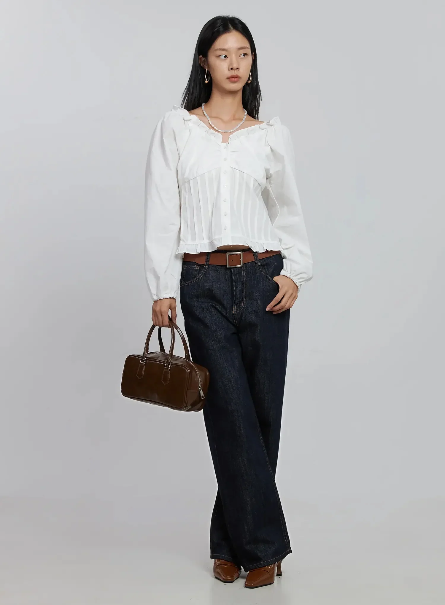 Frill Button Up Blouse ID504 - Image 13