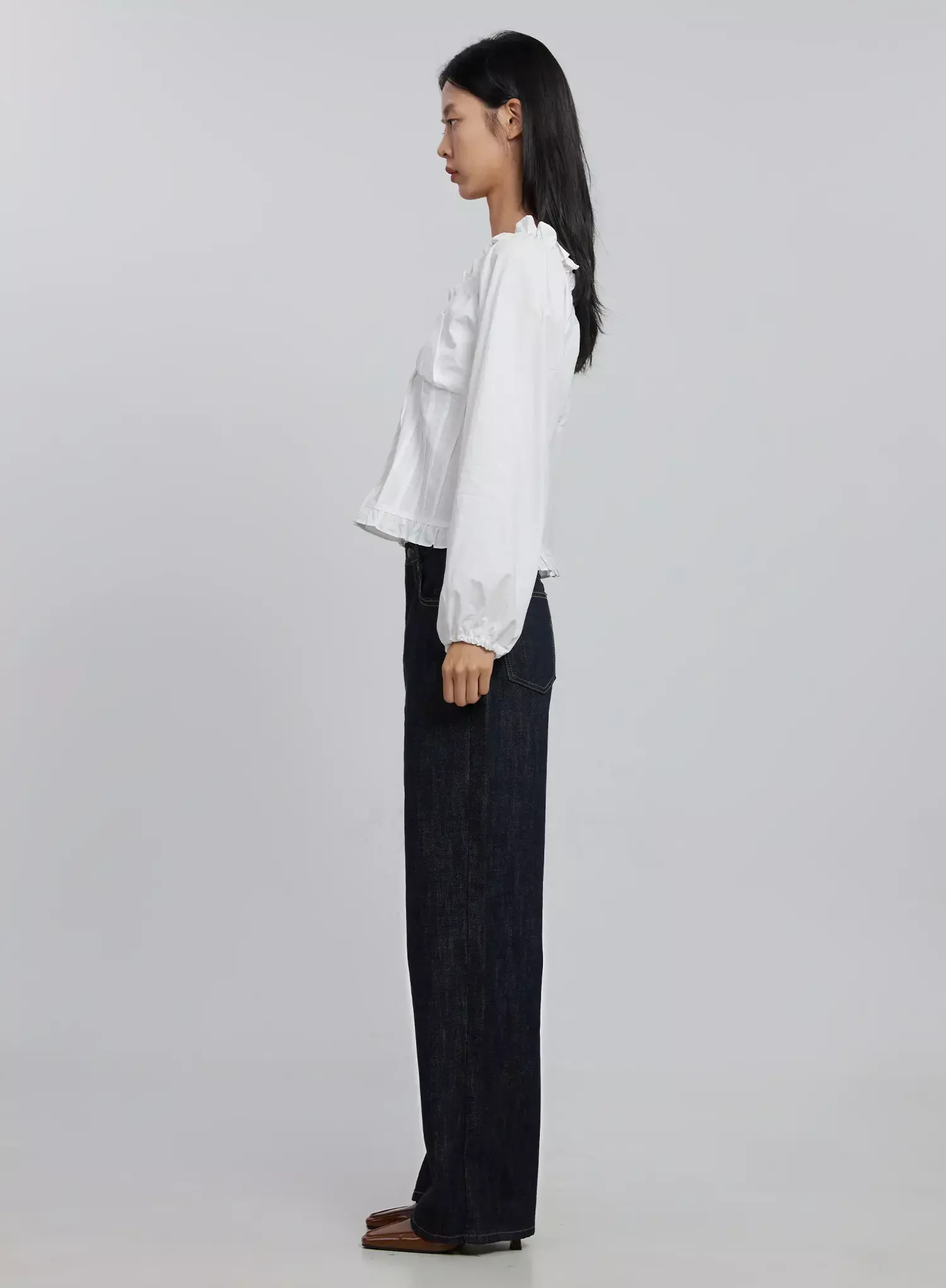 Frill Button Up Blouse ID504 - Image 9