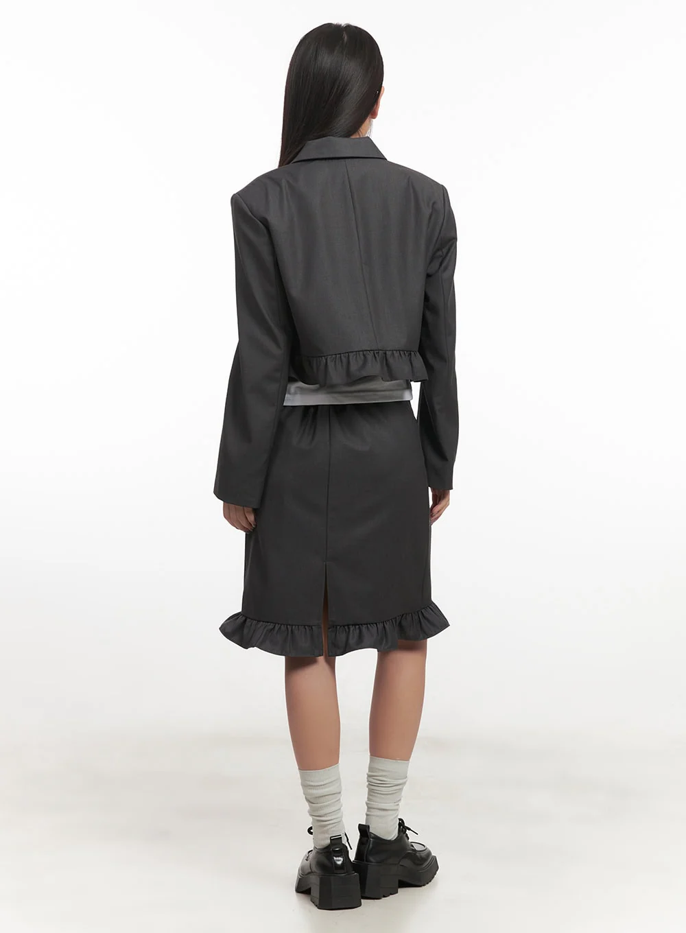 Frill Collared Crop Blazer CF526 - Image 5
