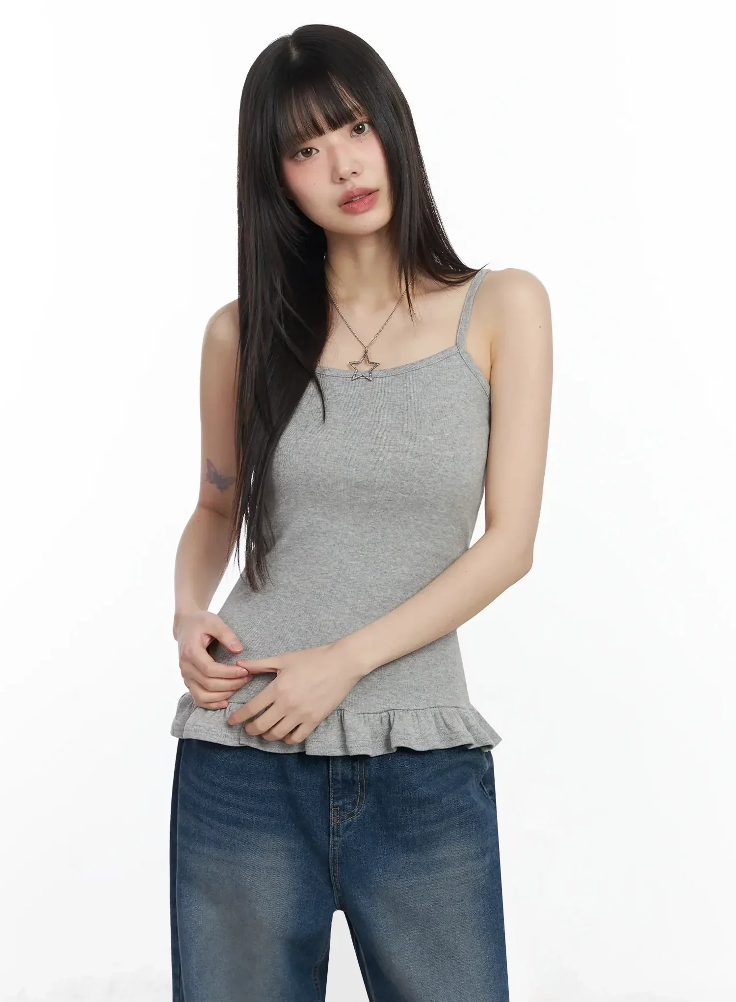 Frill Hem Cami Top F517 - Image 2