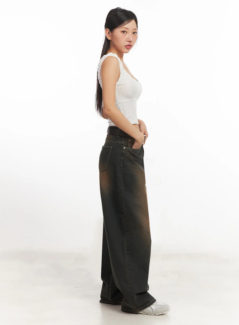 Frill Shirring Crop Tank Top IA524 - Image 10