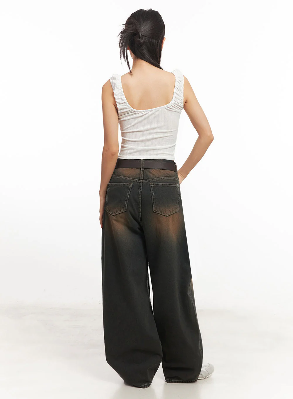 Frill Shirring Crop Tank Top IA524 - Image 11