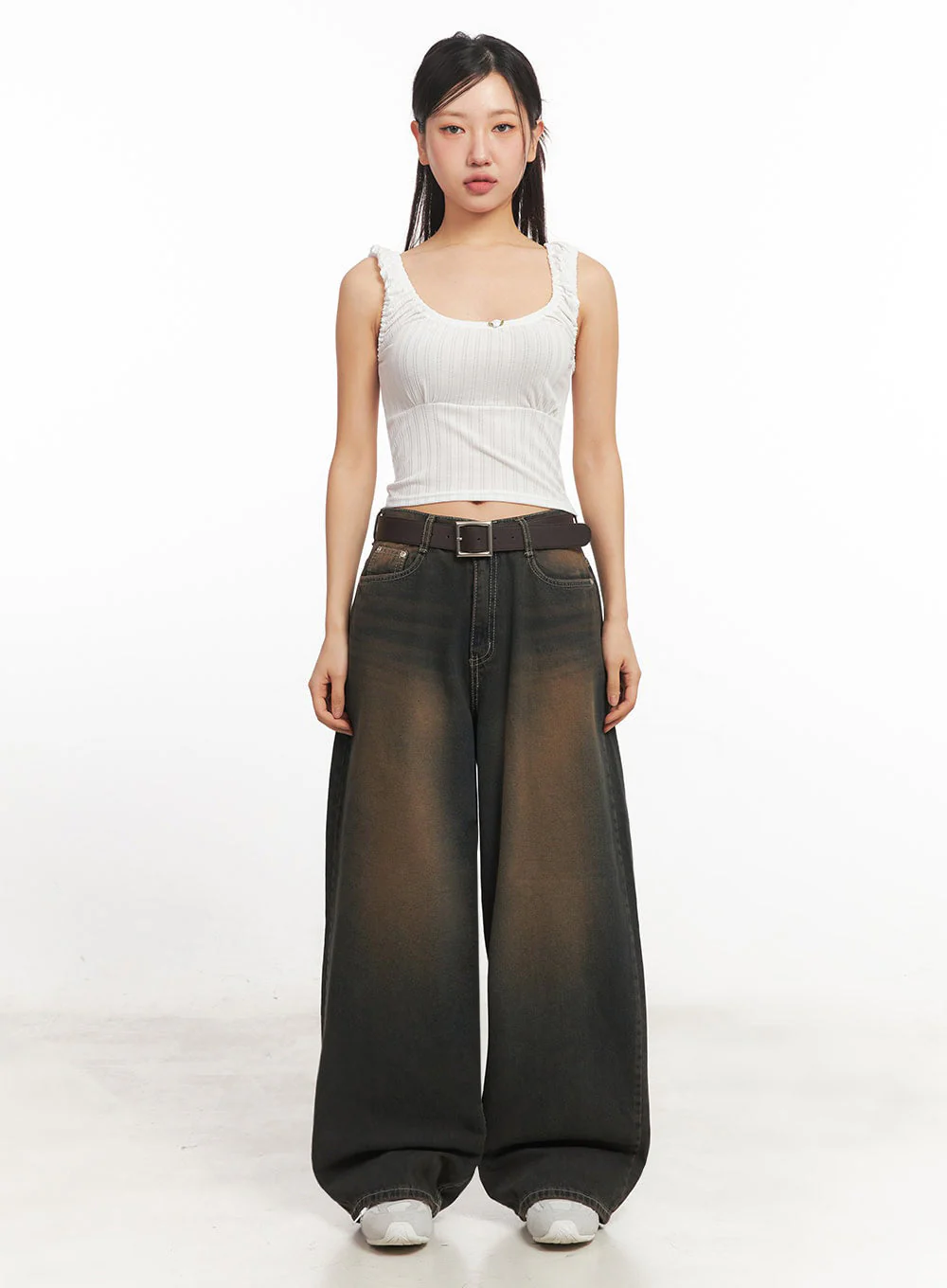 Frill Shirring Crop Tank Top IA524 - Image 5
