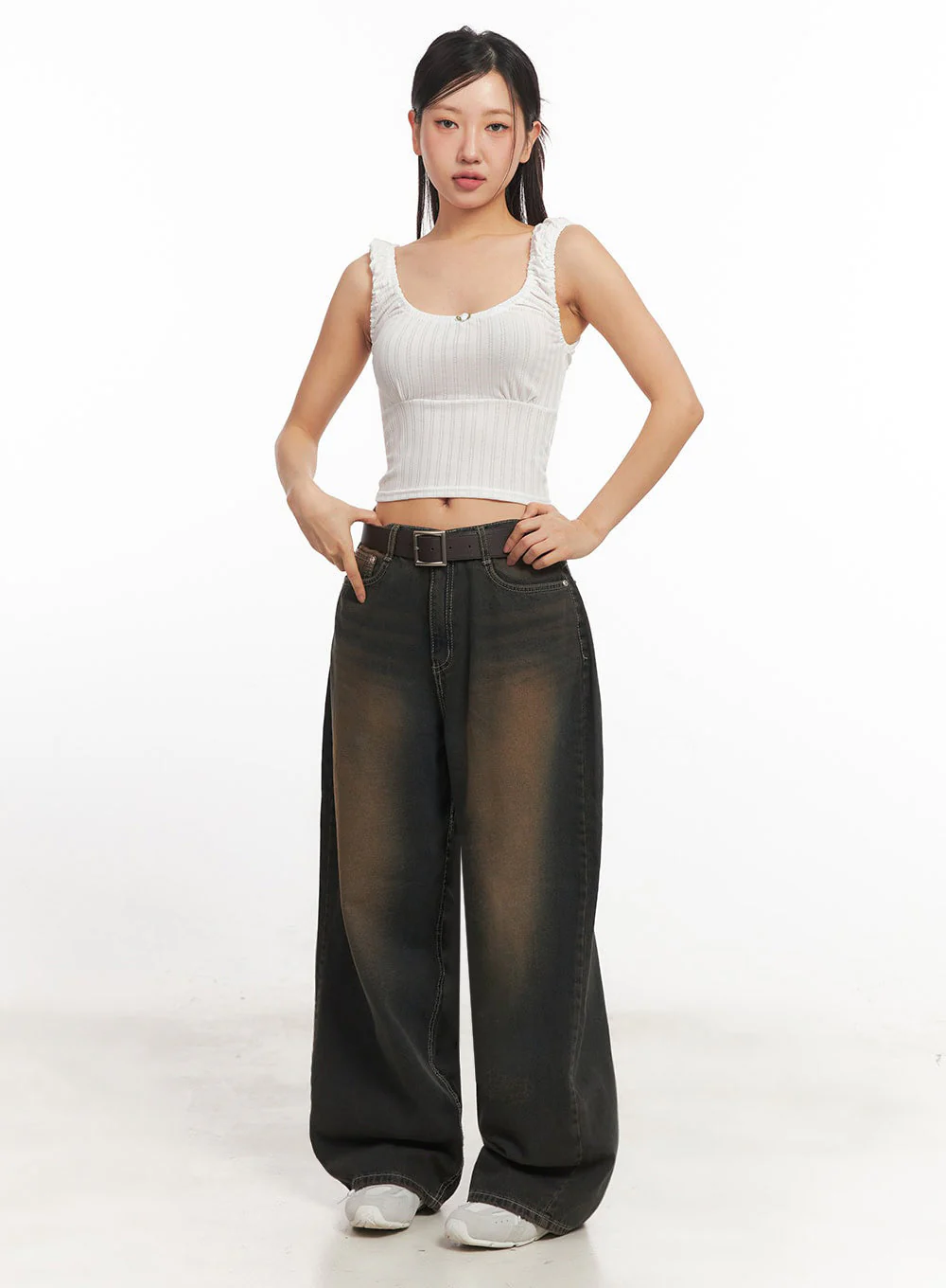 Frill Shirring Crop Tank Top IA524 - Image 6