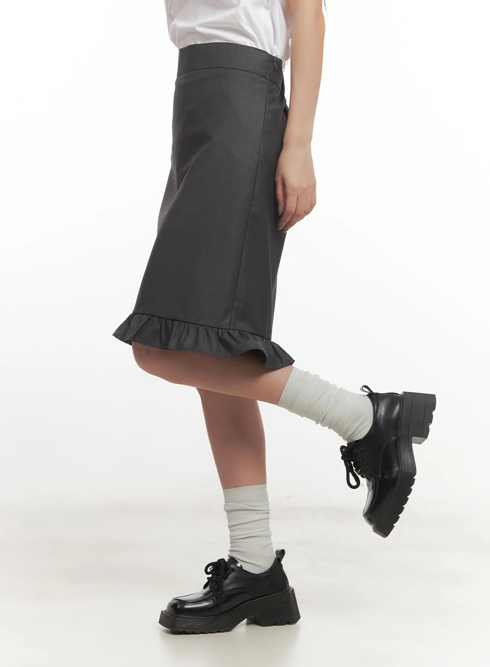 Frill Straight-Fit Midi Skirt CF526 - Image 7