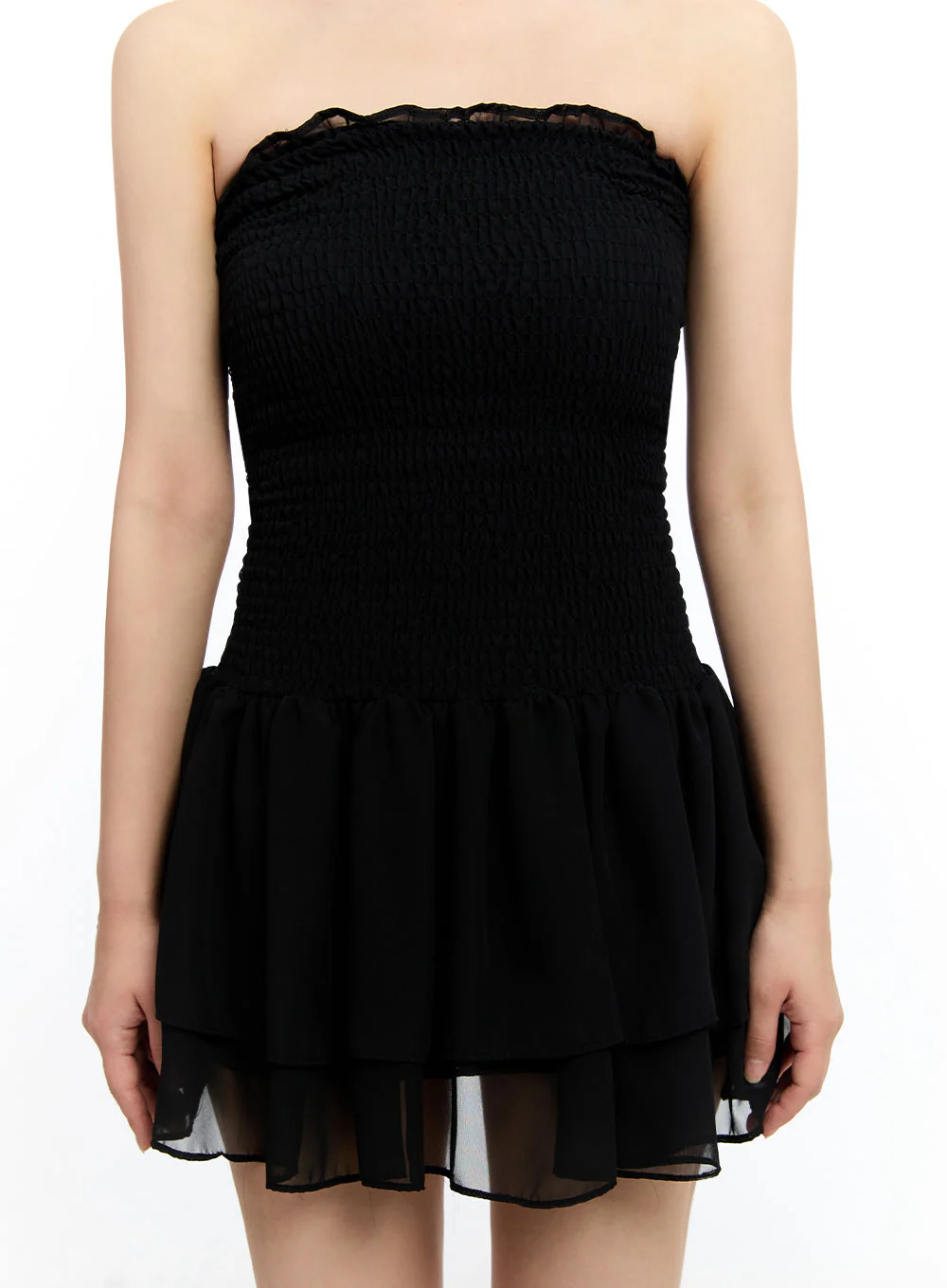 Frill Strapless Tube Mini Dress IU503 - Image 2