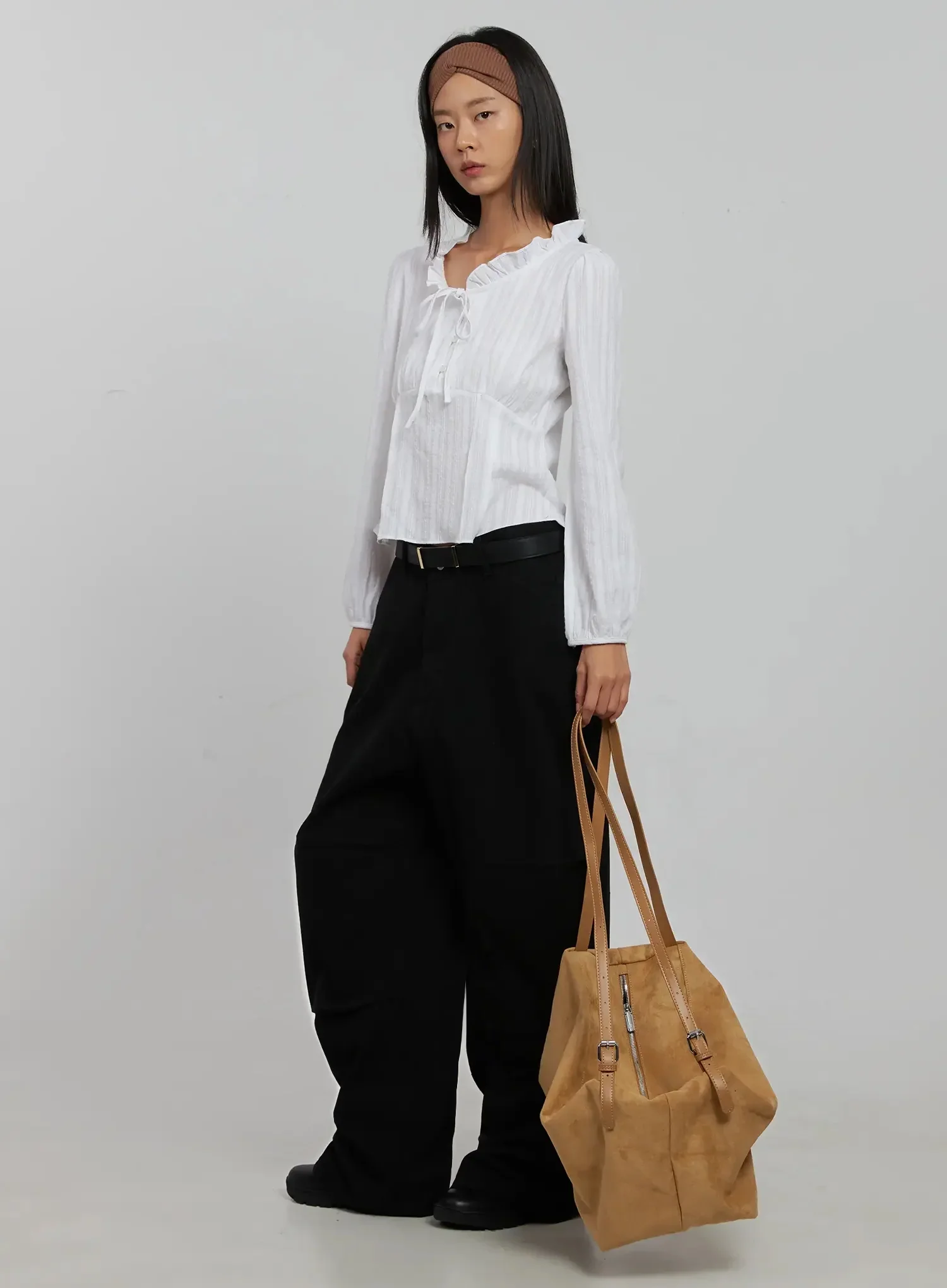 Frill Striped Blouse IJ509 - Image 11