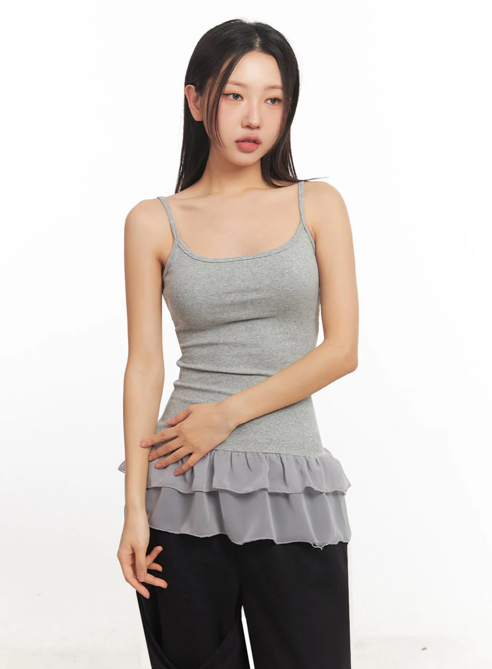 Frill-Trim Long Cami Top IA524 - Image 13