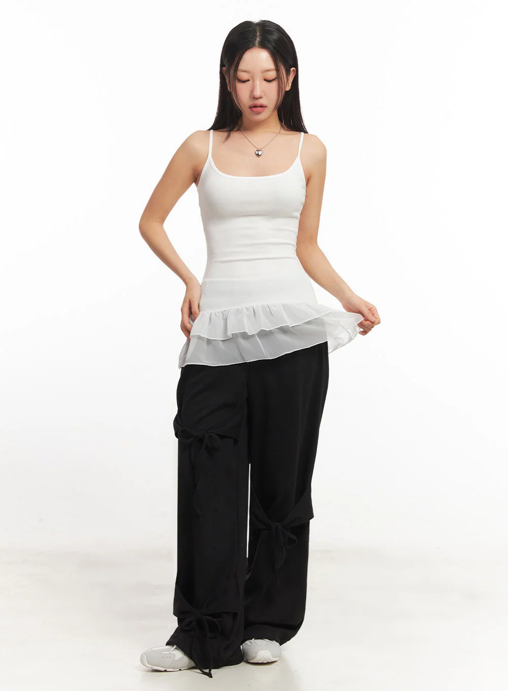 Frill-Trim Long Cami Top IA524 - Image 5