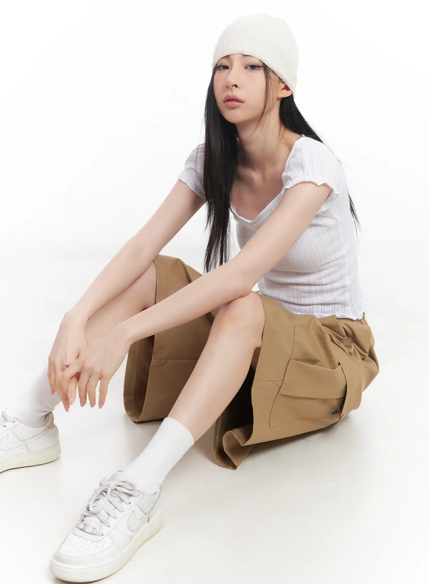 Frill V-Neck Crop Tee CU510