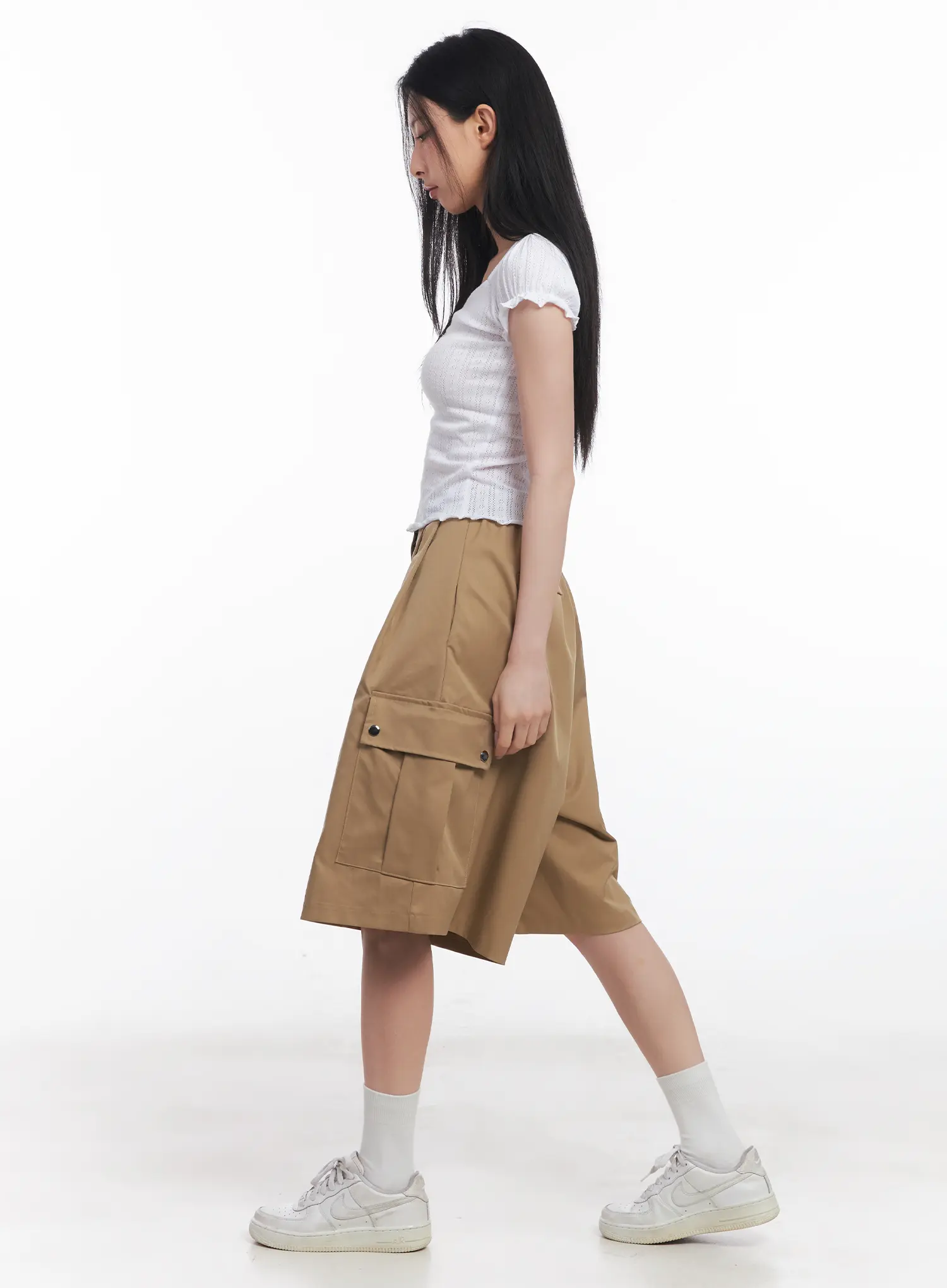 Frill V-Neck Crop Tee CU510 - Image 5