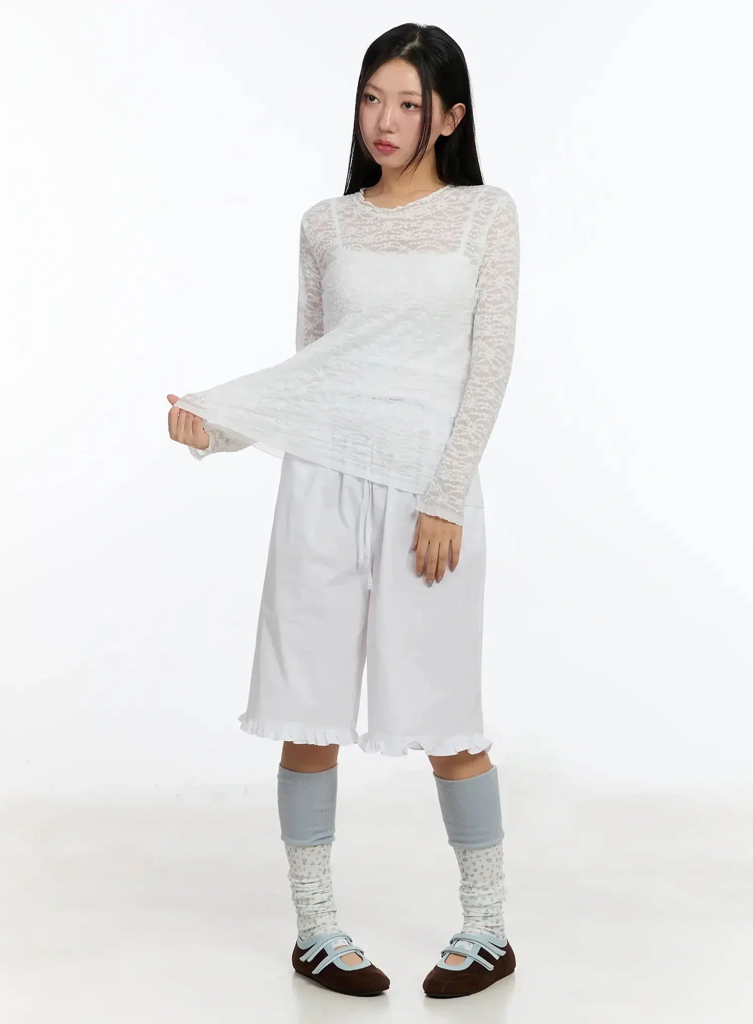 Frilled Cotton Shorts IM509 - Image 8