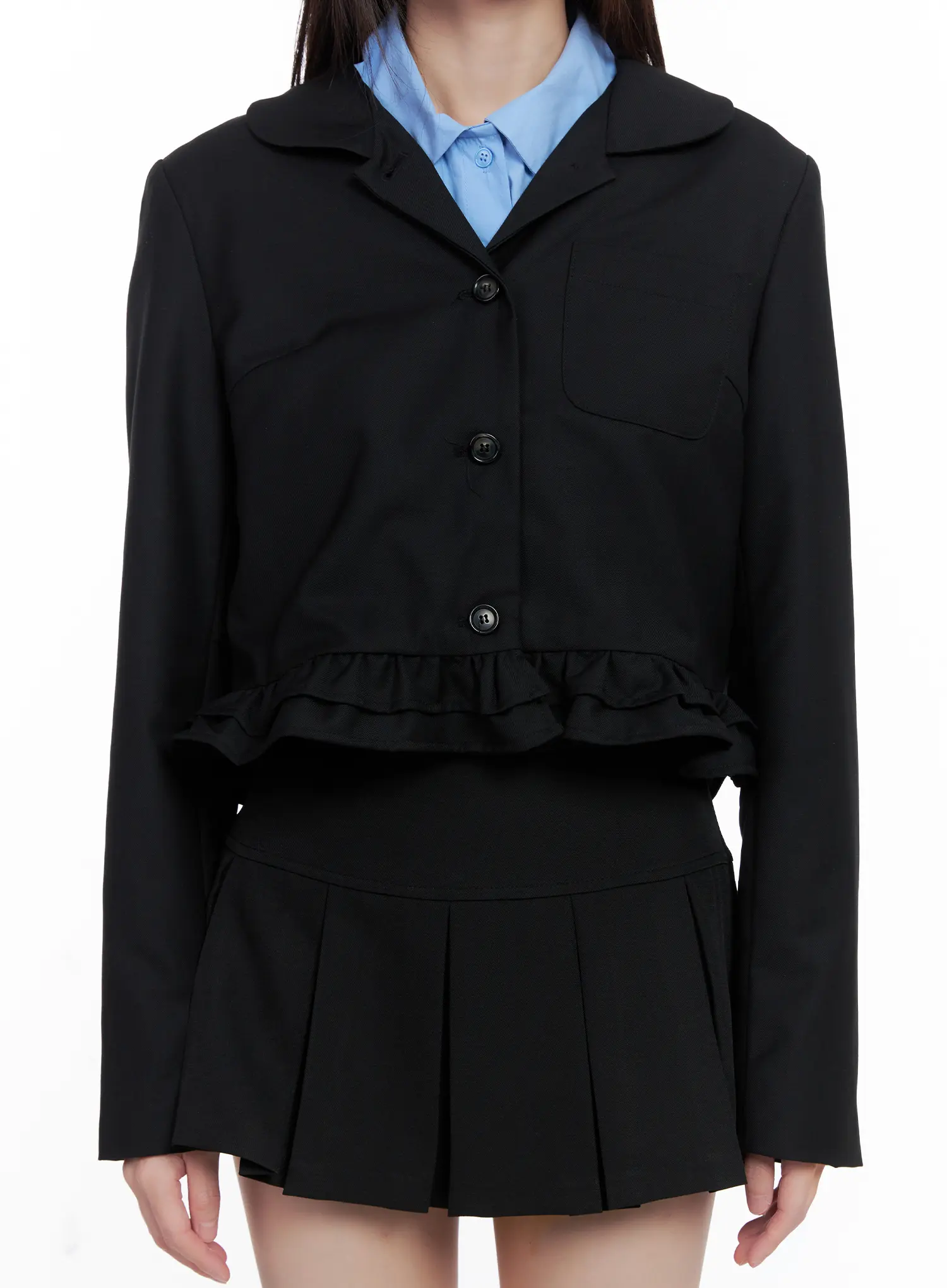 Frilly Cropped Blazer CG518 - Image 3
