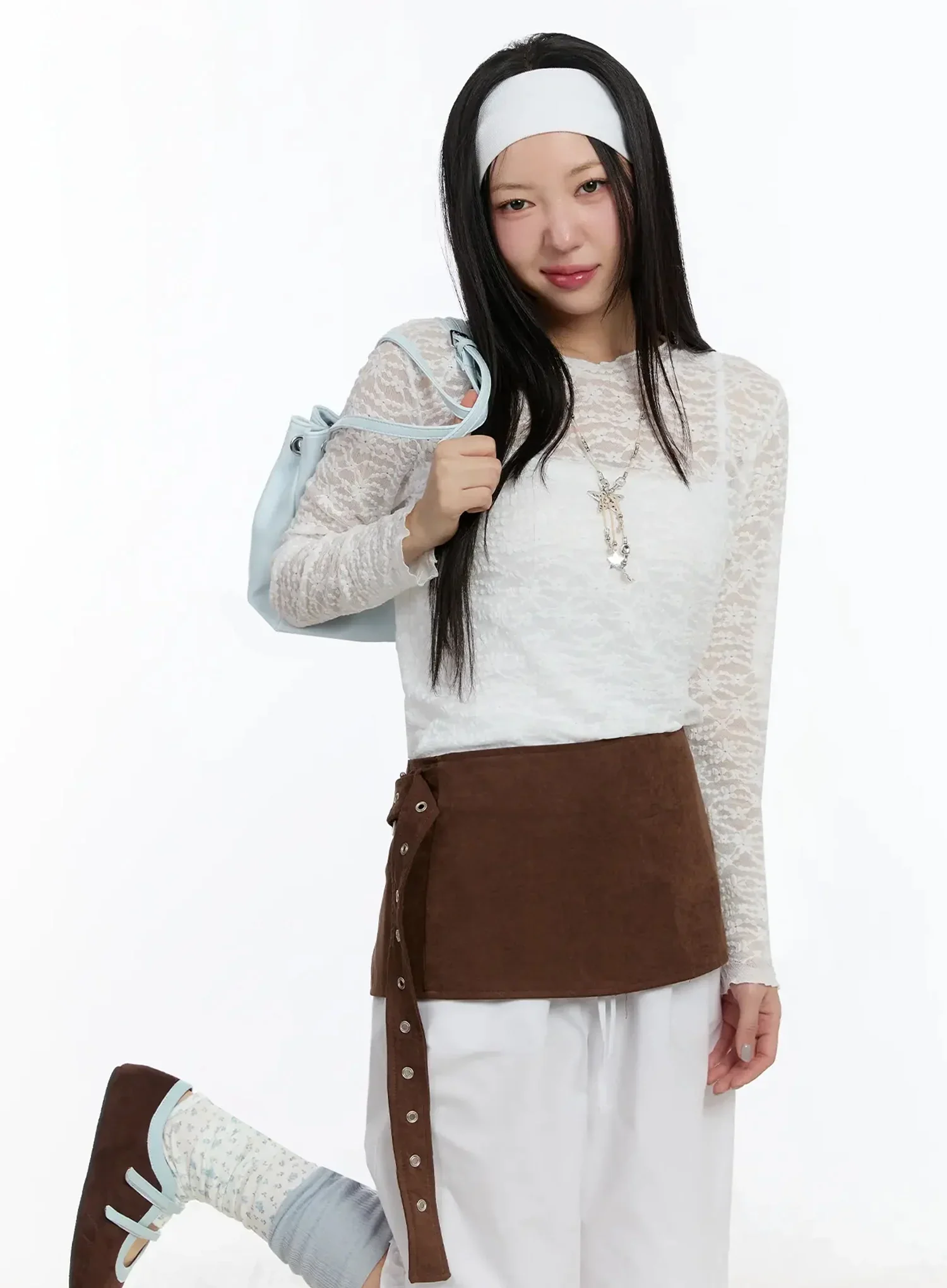 Front Pocket Drawstring Shoulder Bag IM509 - Image 6
