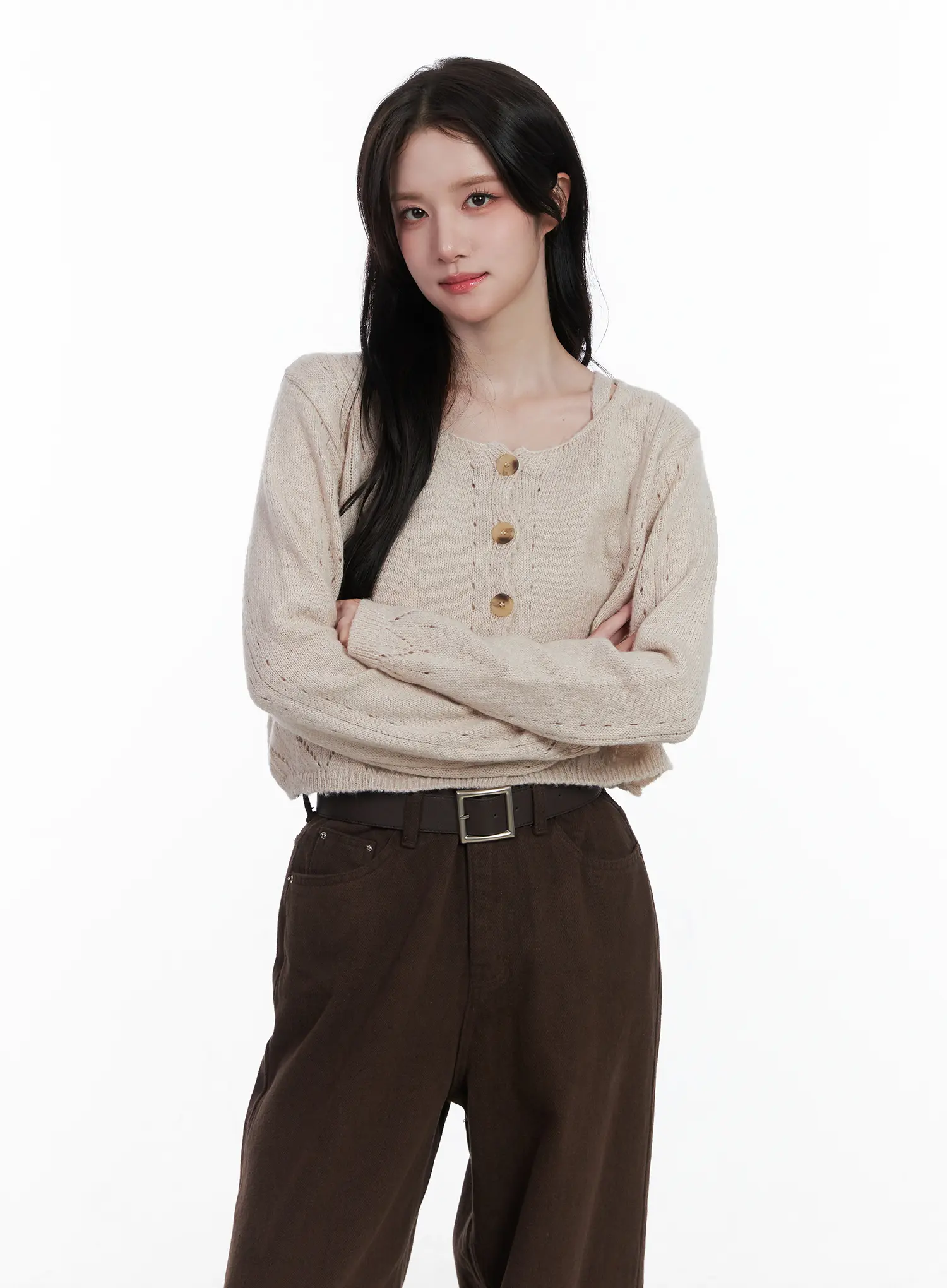 Fuzzy Knit Tank Cardigan Set CN526 - Image 9