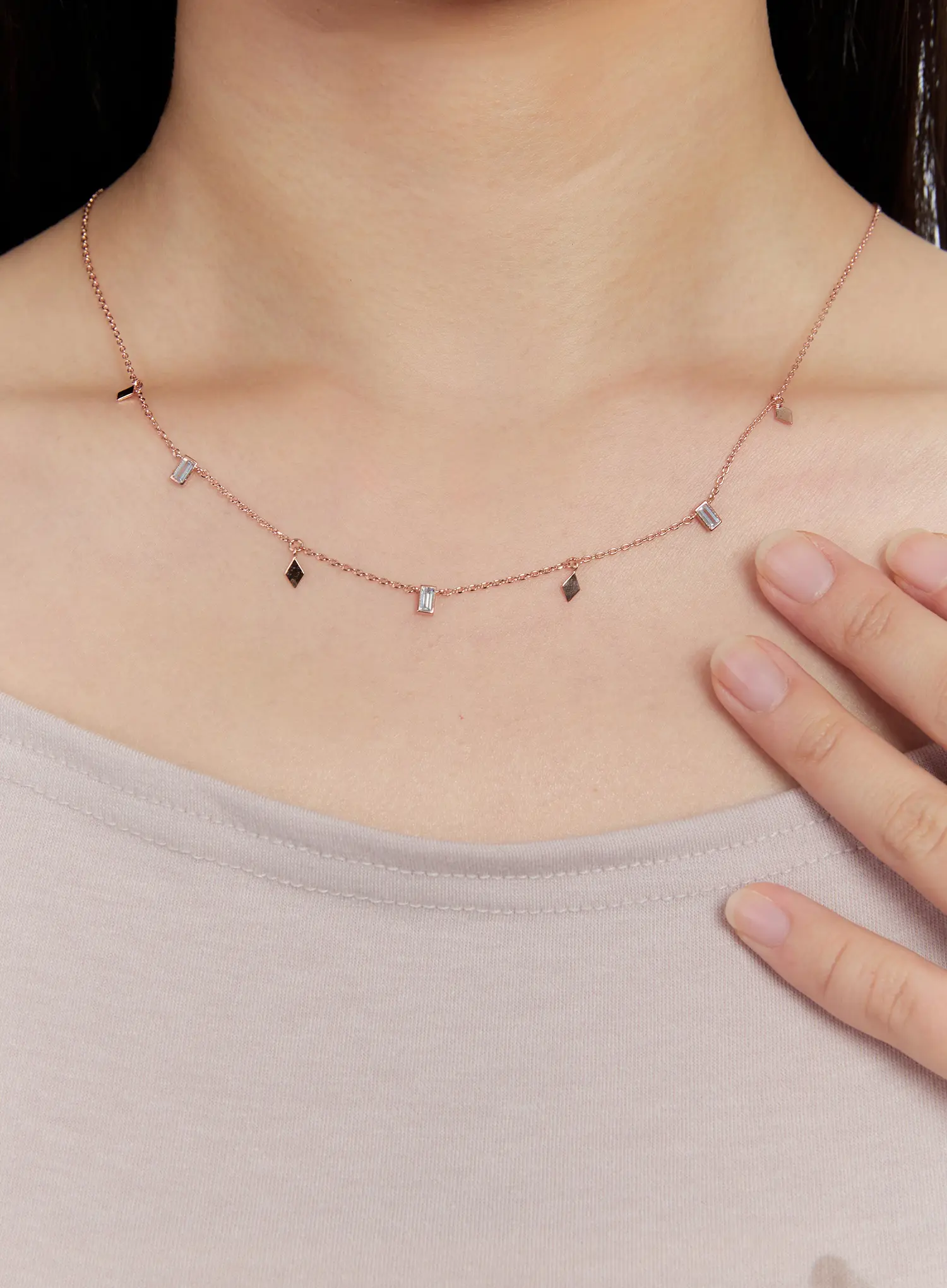 Geometric Drop Necklace IS517 - Image 3