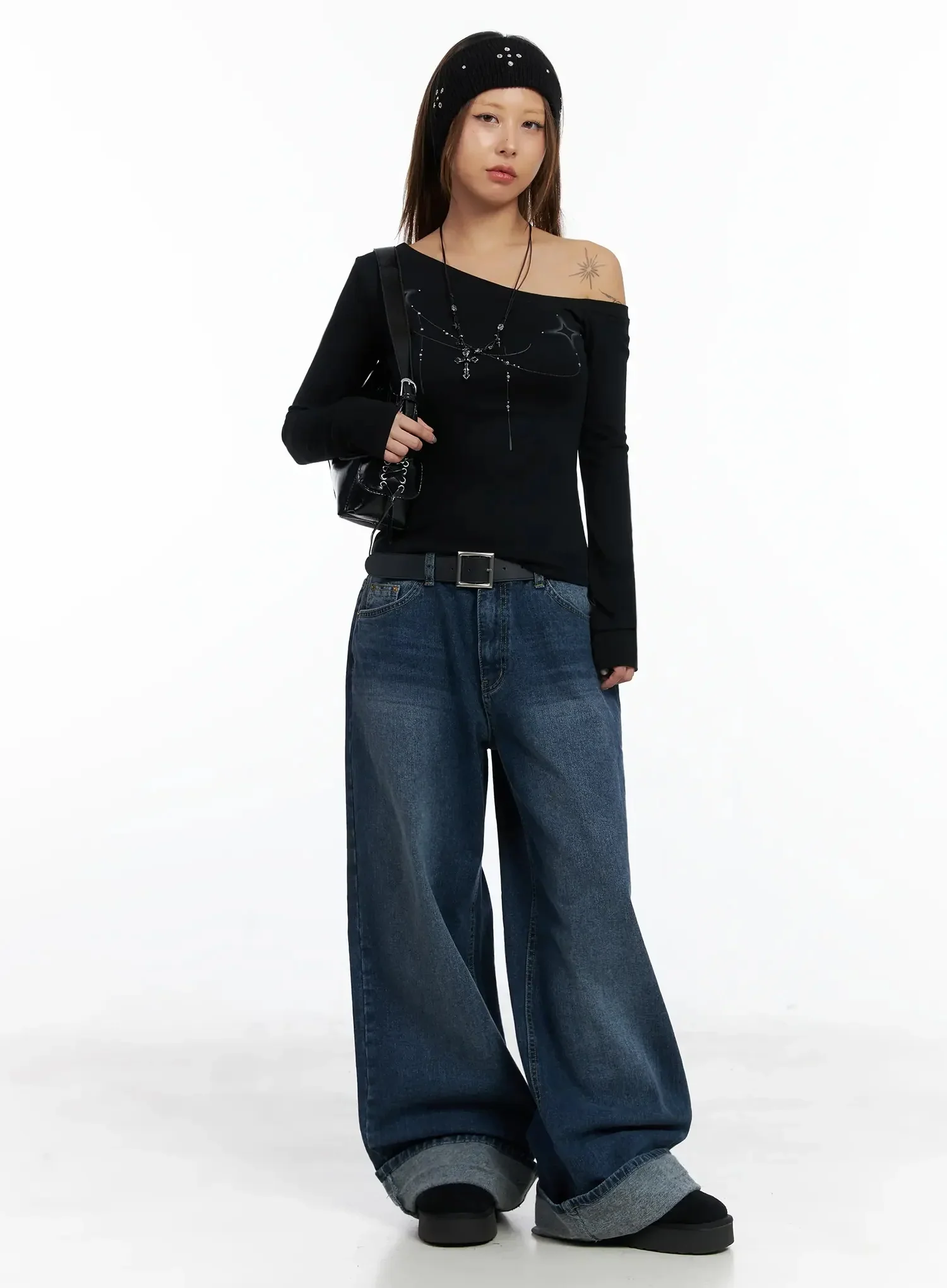 Geometric Studded Off-Shoulder Top IN528 - Image 6