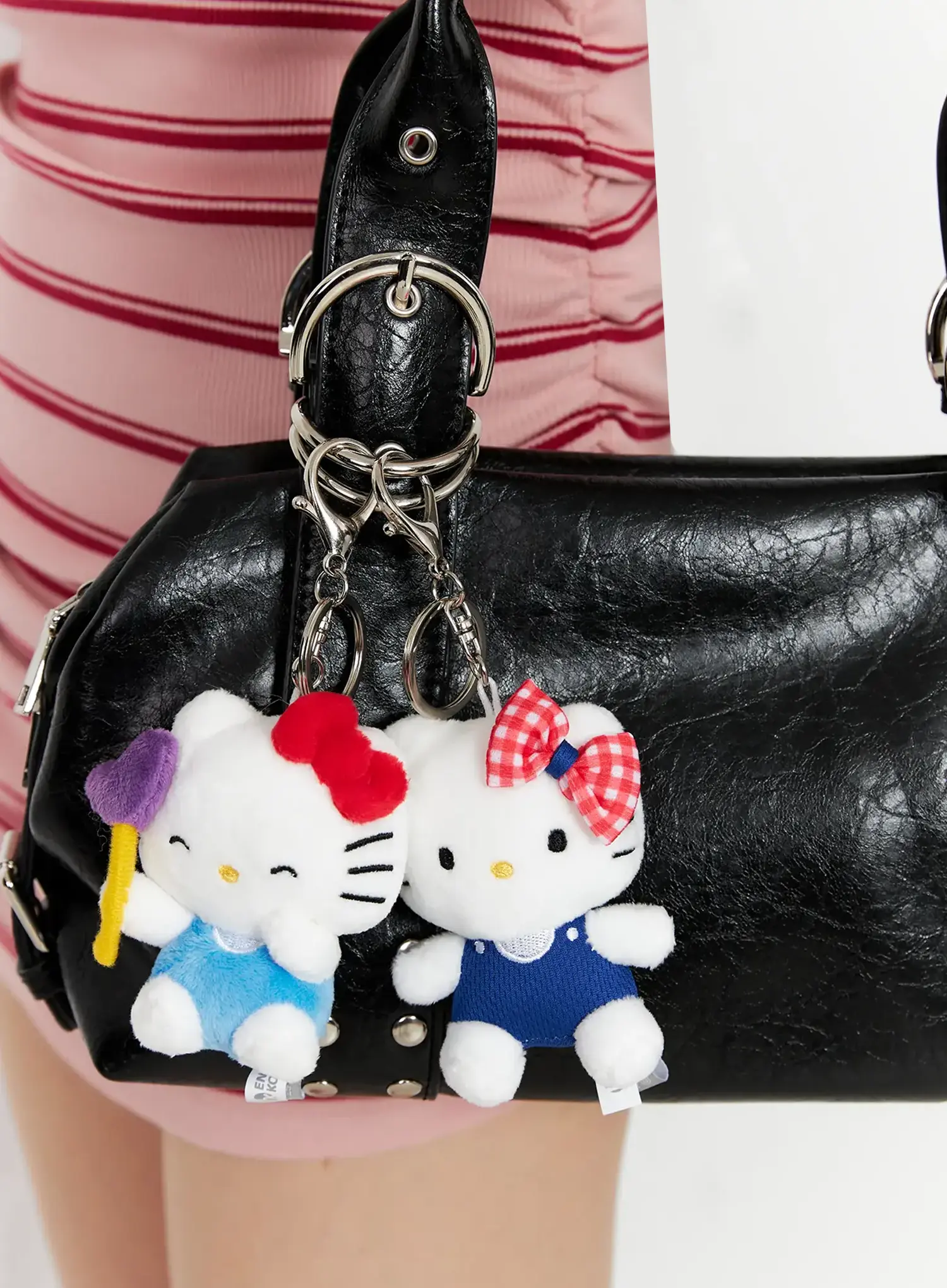 Gingham Bow Kitty Keychain IL531 - Image 5