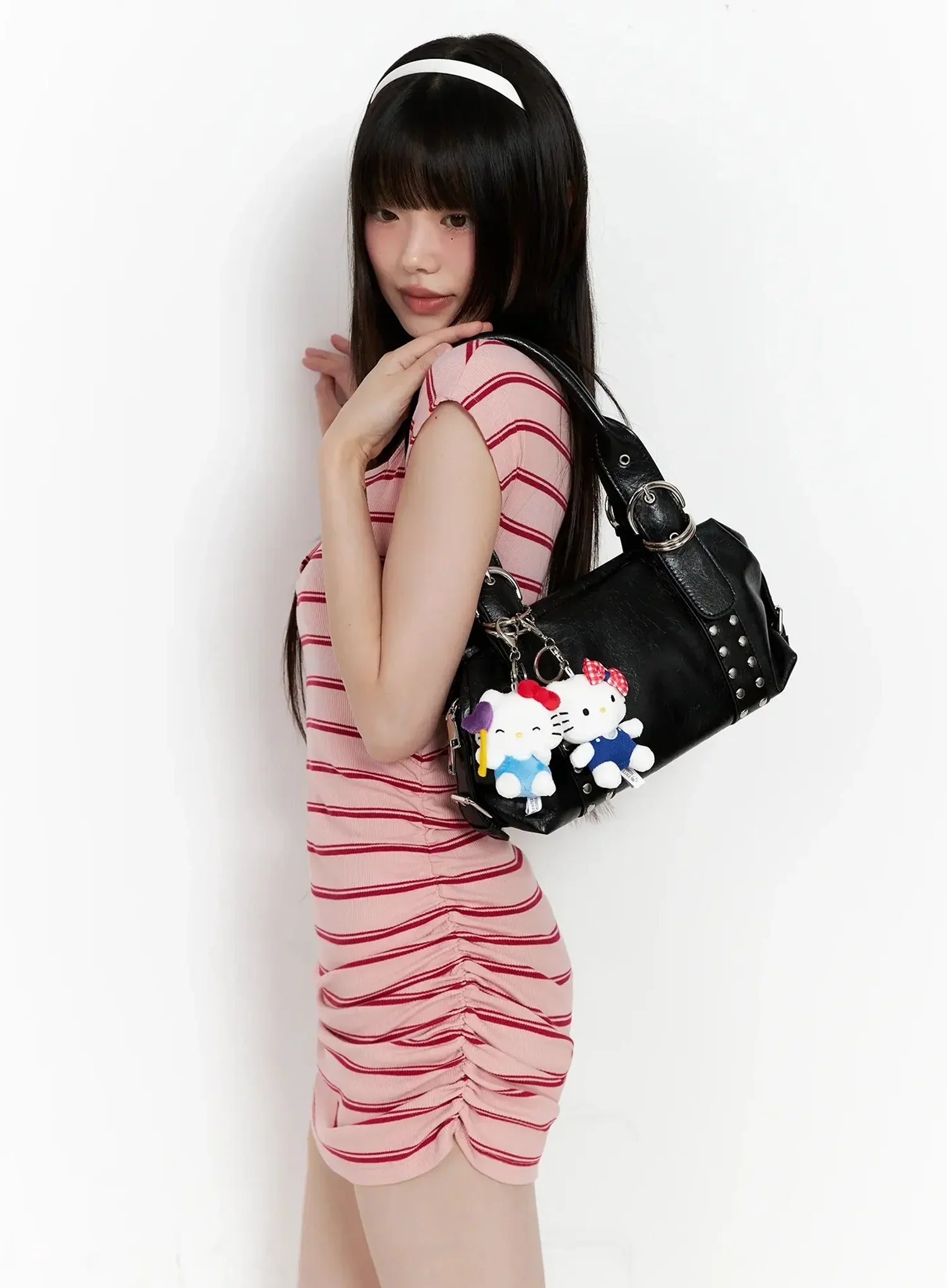 Gingham Bow Kitty Keychain IL531 - Image 6