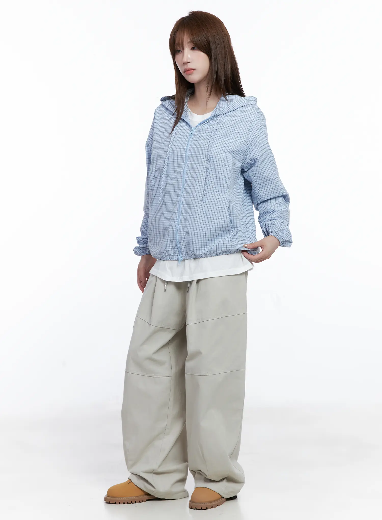 Gingham Lightweight Windbreaker Jacket CG529 - Image 6