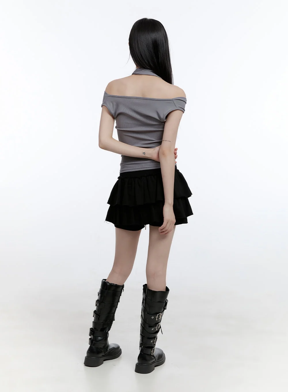 Graphic Bliss Off-Shoulder Crop Top CG412 - Image 4