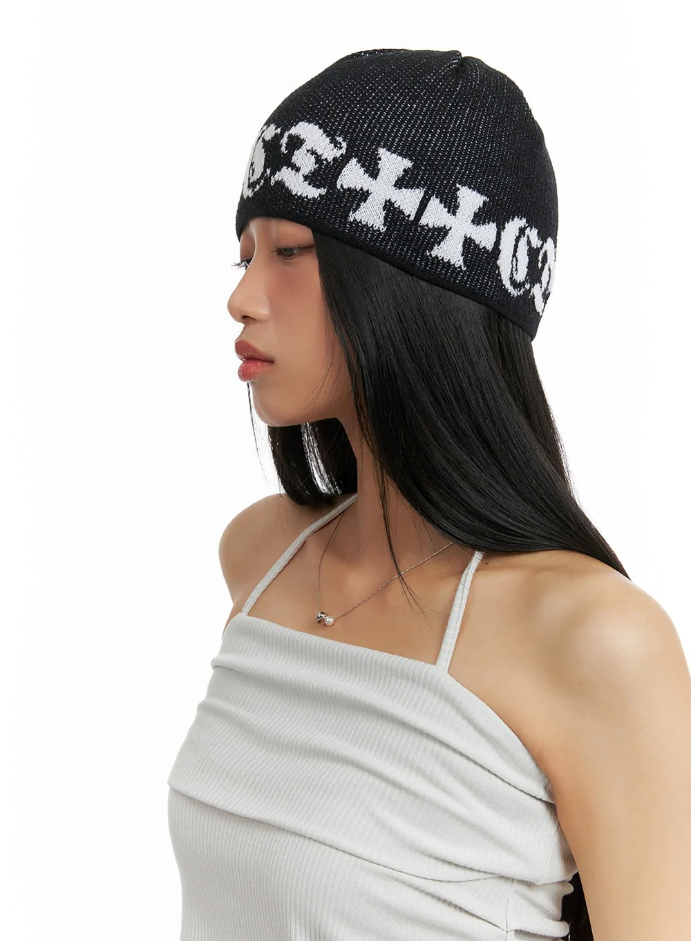 Graphic Charm Knitted Beanie CA424 - Image 3