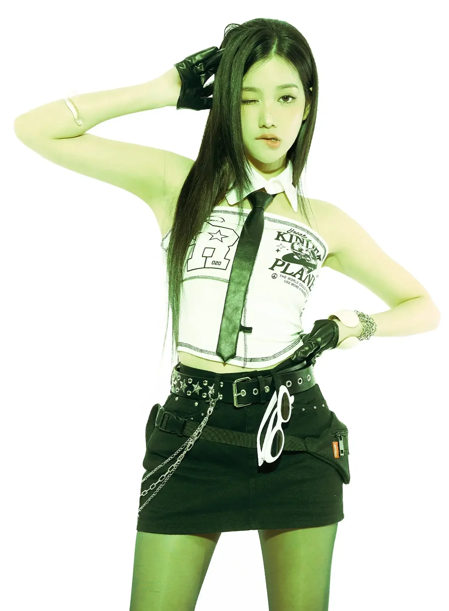 Graphic Collared Tube Top IS525