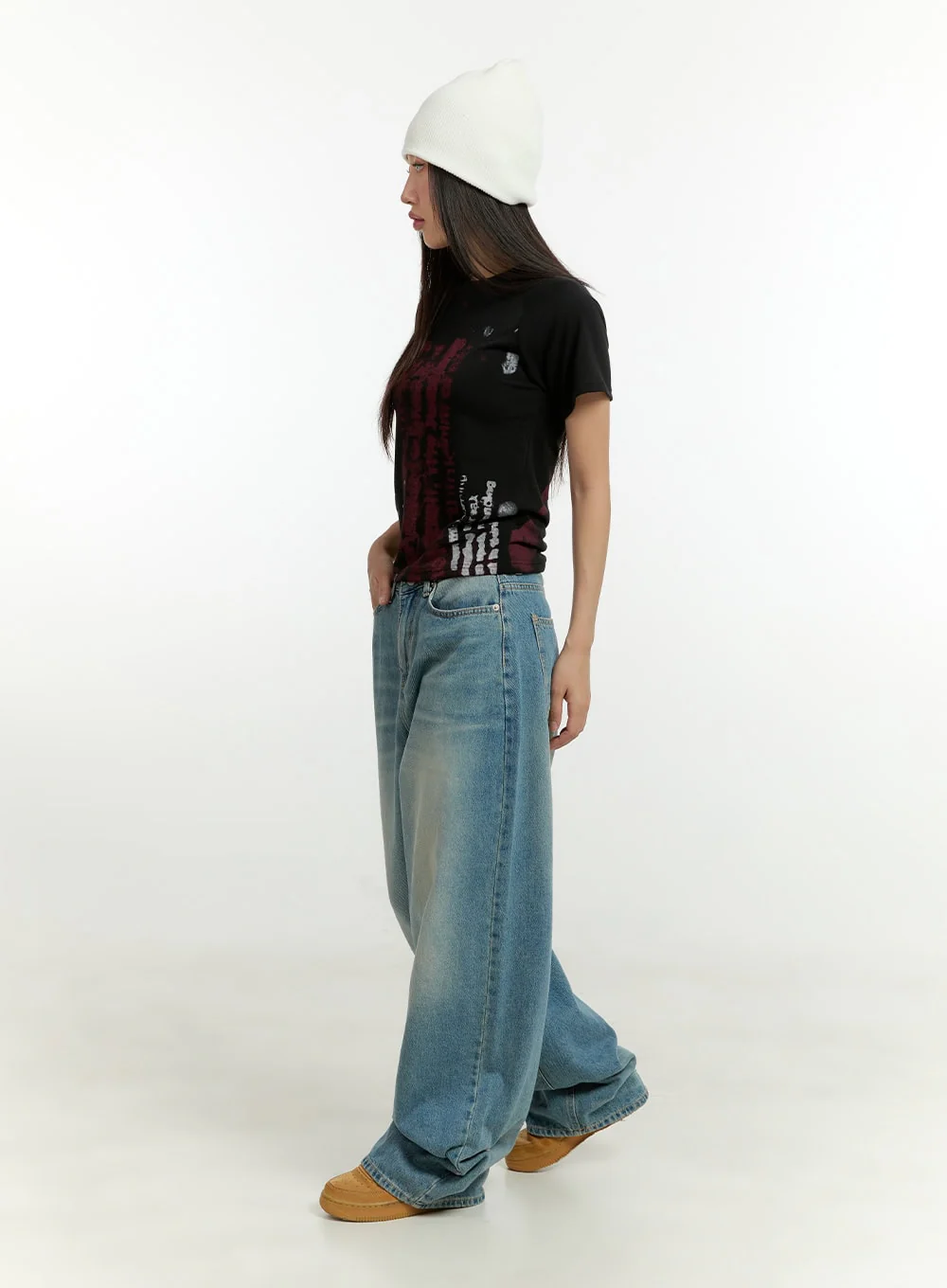 Graphic Lettering Crop Tee CU426 - Image 5