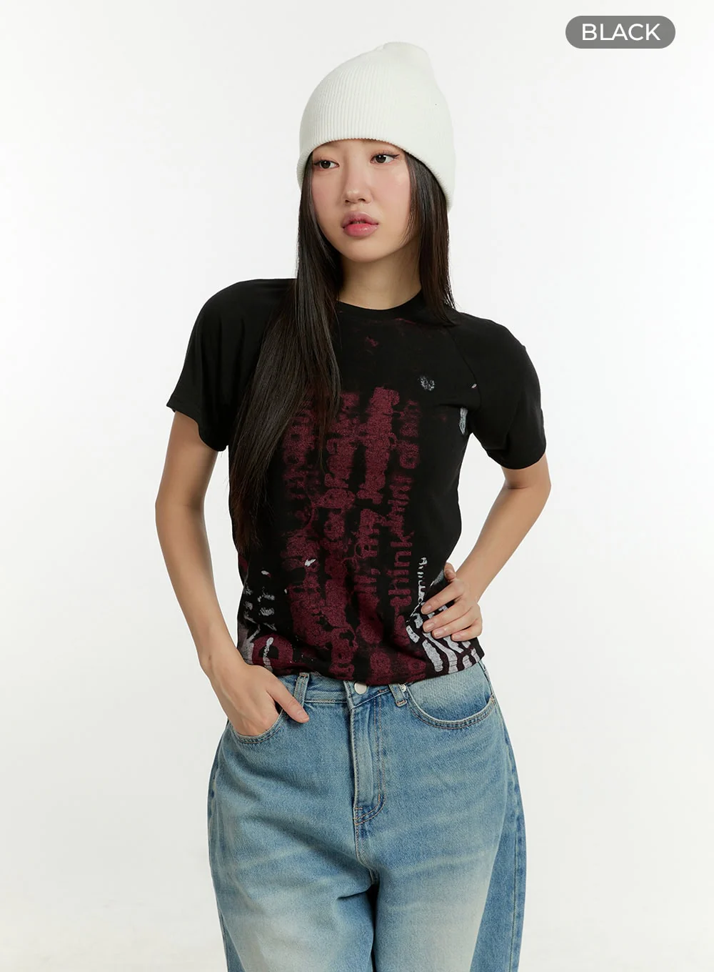 Graphic Lettering Crop Tee CU426 - Image 8