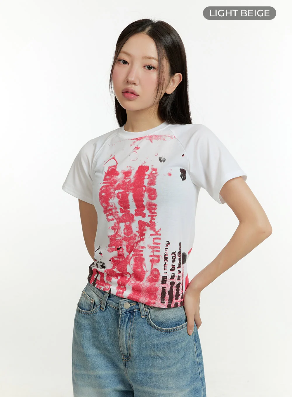 Graphic Lettering Crop Tee CU426 - Image 9