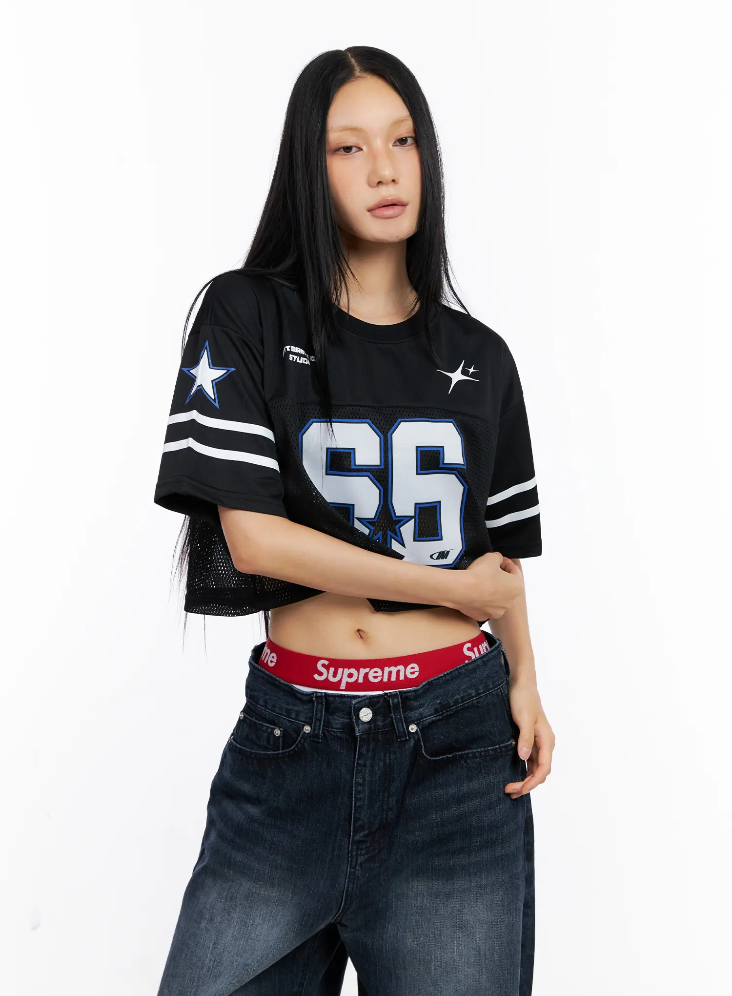 Graphic Mesh Cropped Jersey CL530 - Image 2