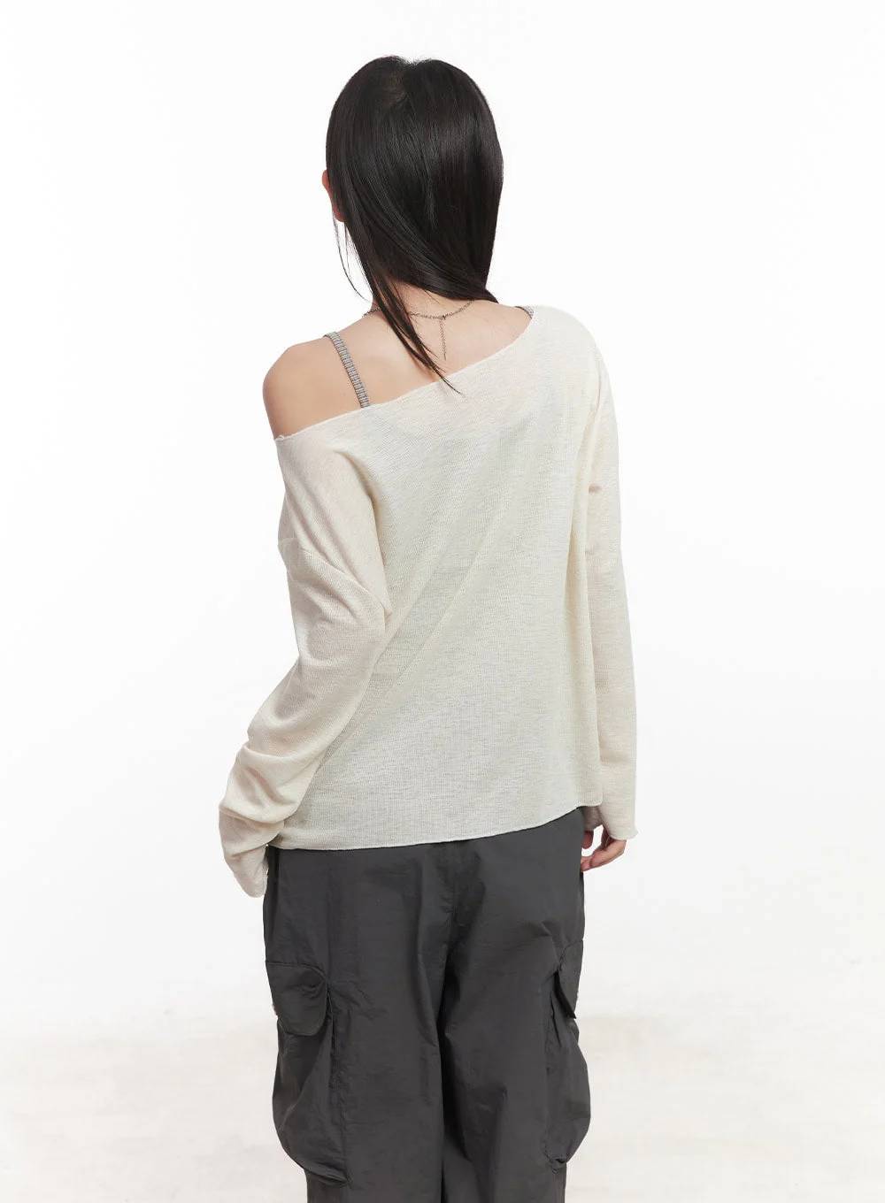 Graphic Off-Shoulder Long Sleeve Top CA518 - Image 4