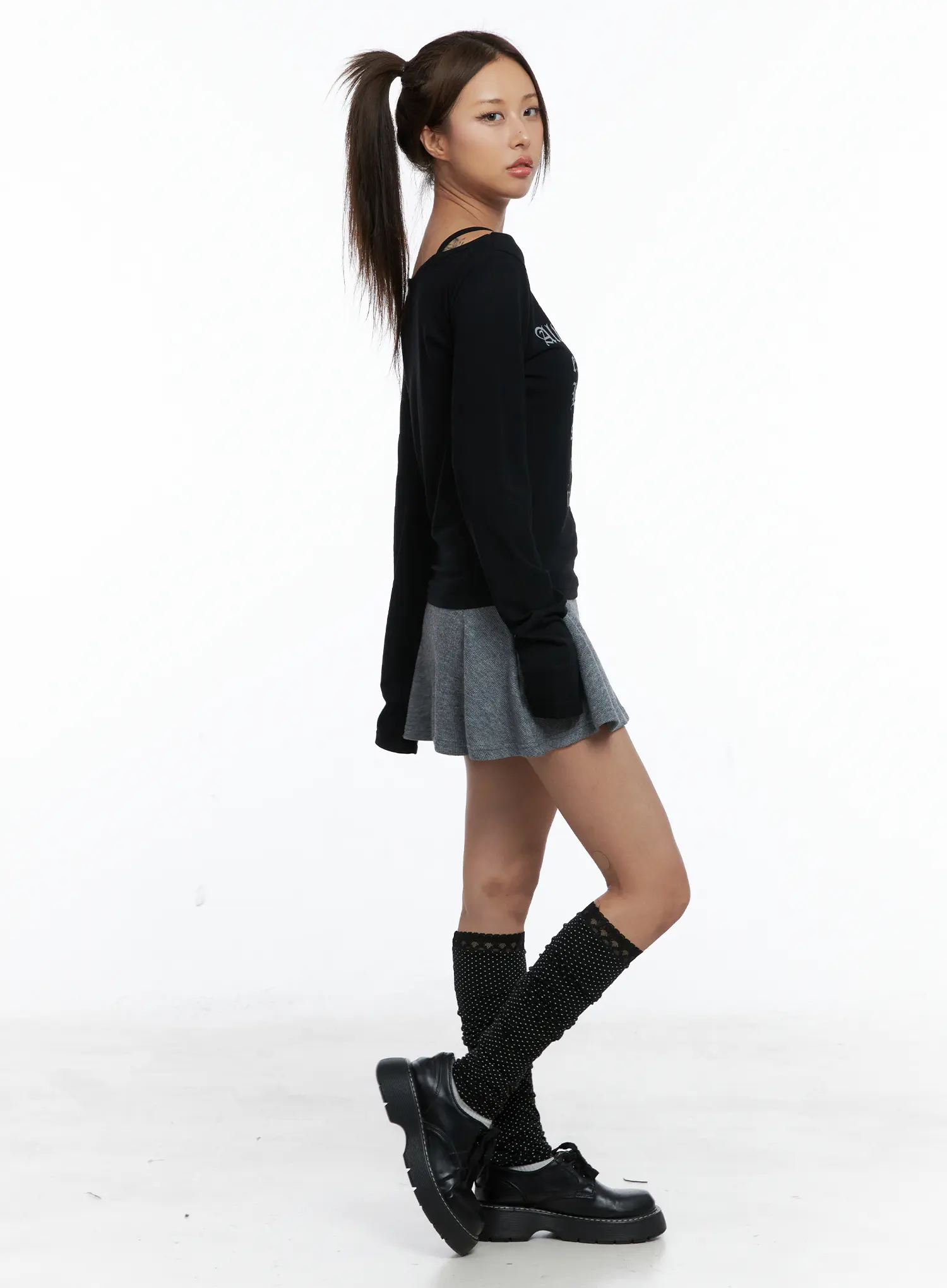 Graphic Off-Shoulder Long Sleeve Top CS505 - Image 4
