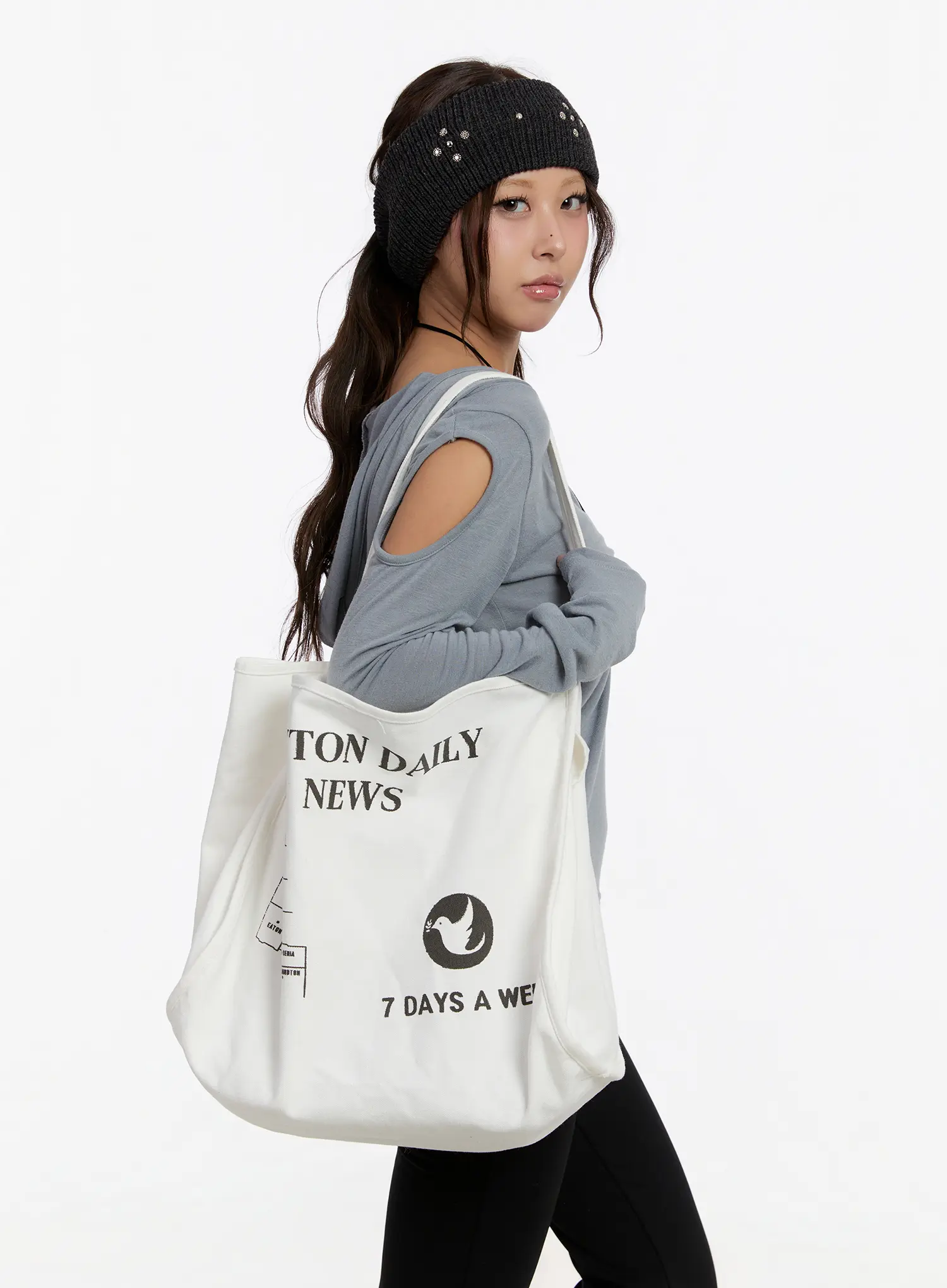 Graphic Print Canvas Tote Bag CN527 - Image 3