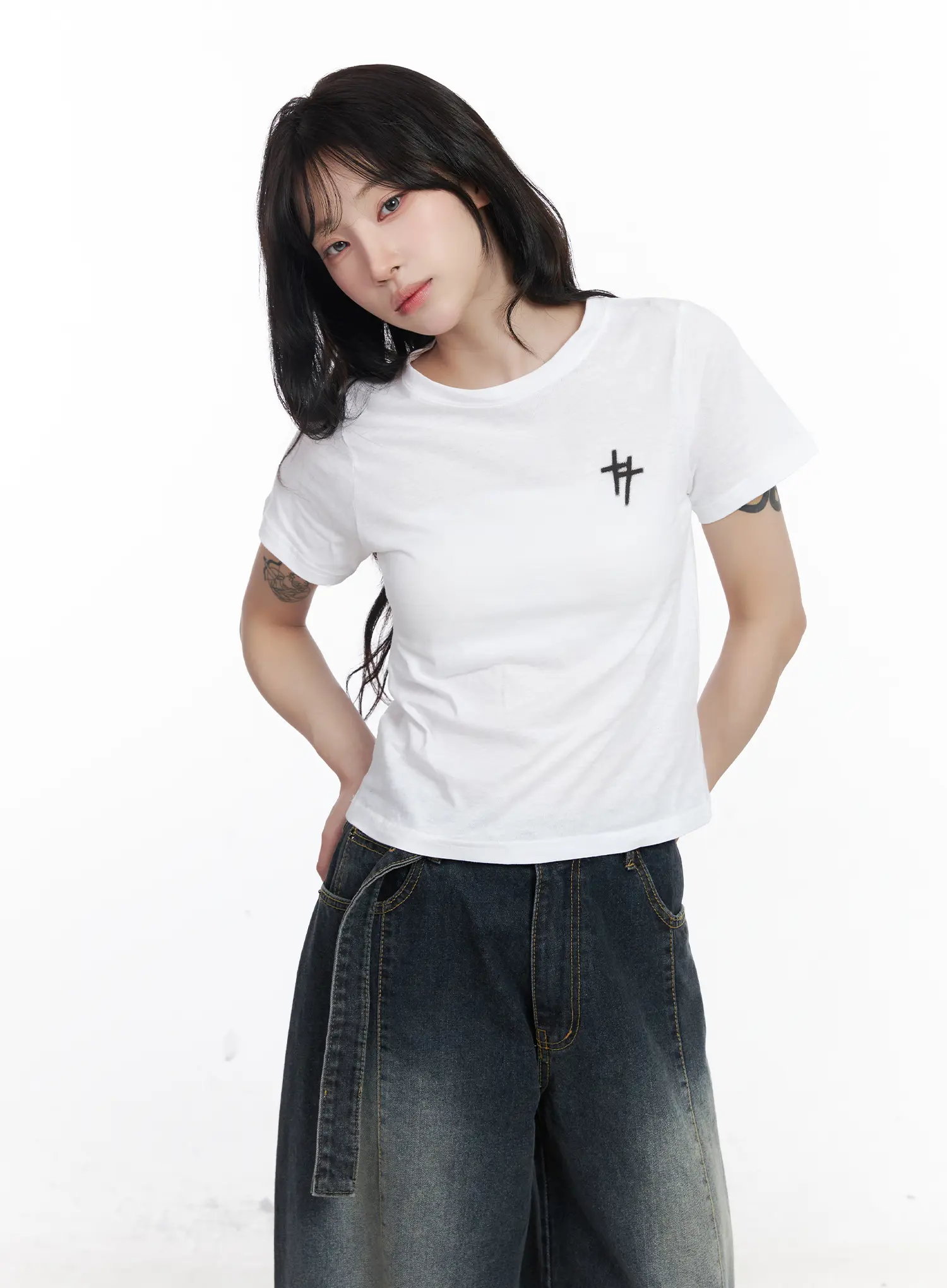 Graphic Print Crop Tee CJ527 - Image 8