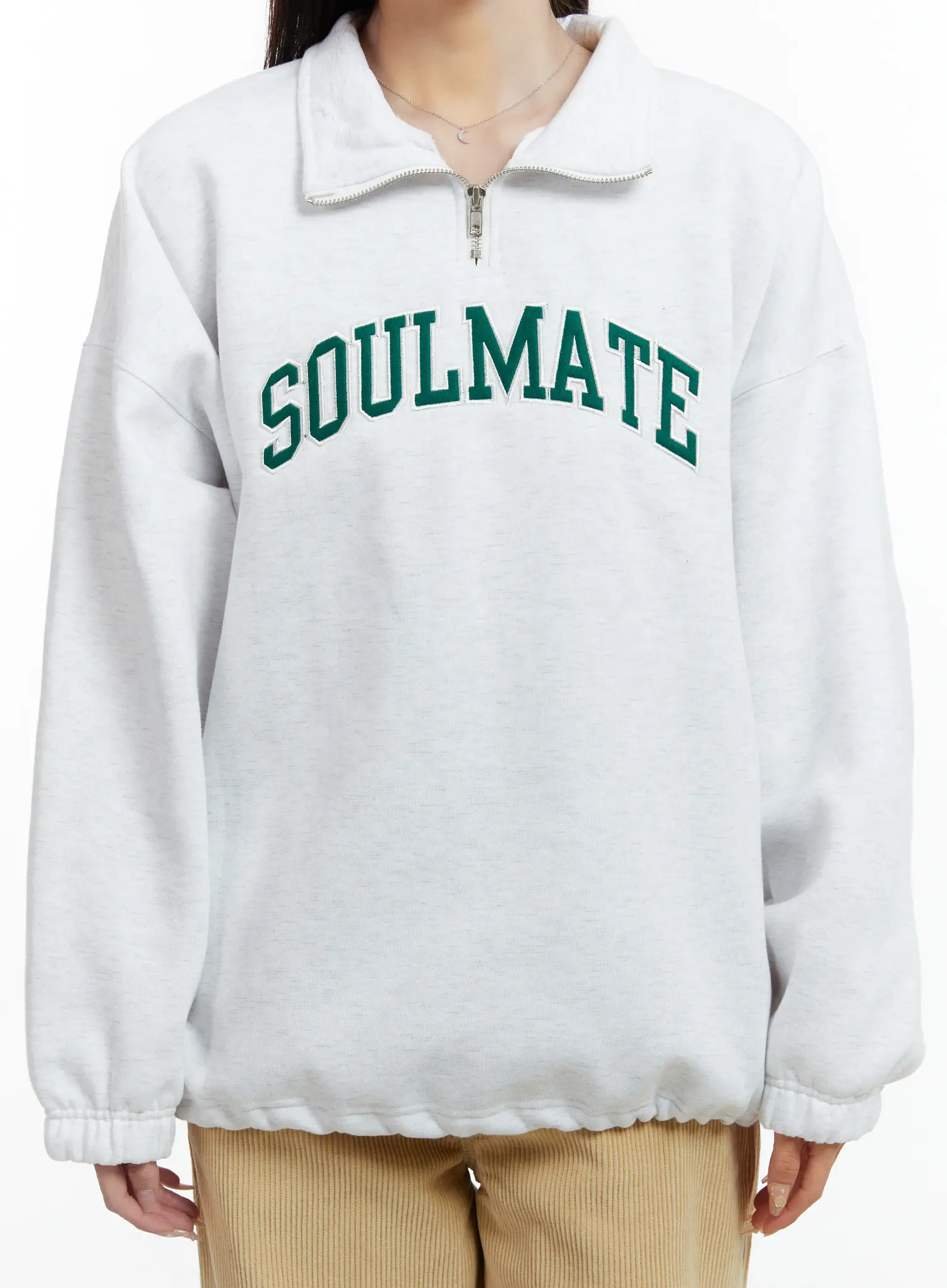 Graphic Pullover Quarter-Zip Sweatshirt CD523 - Image 4