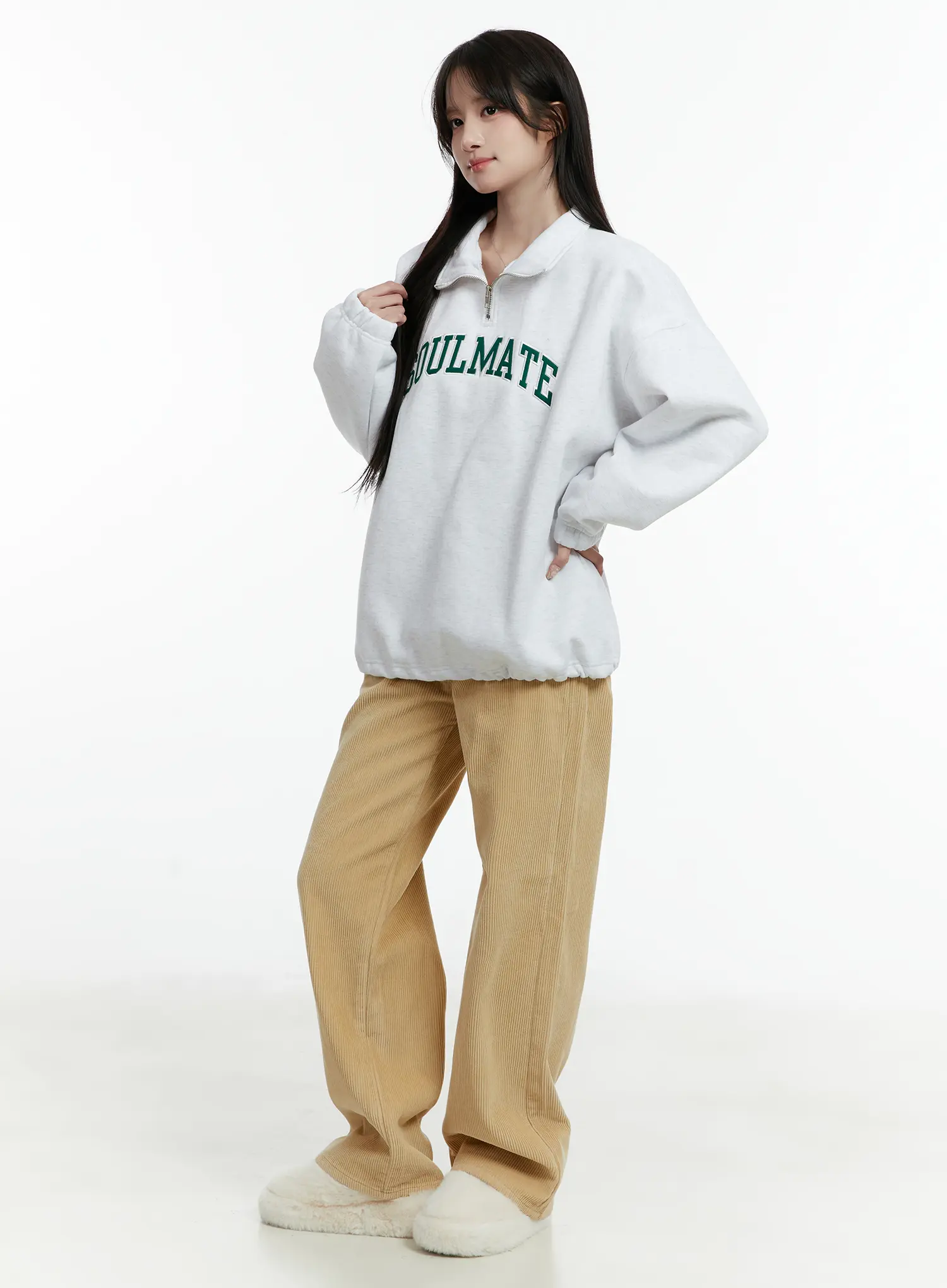 Graphic Pullover Quarter-Zip Sweatshirt CD523 - Image 7