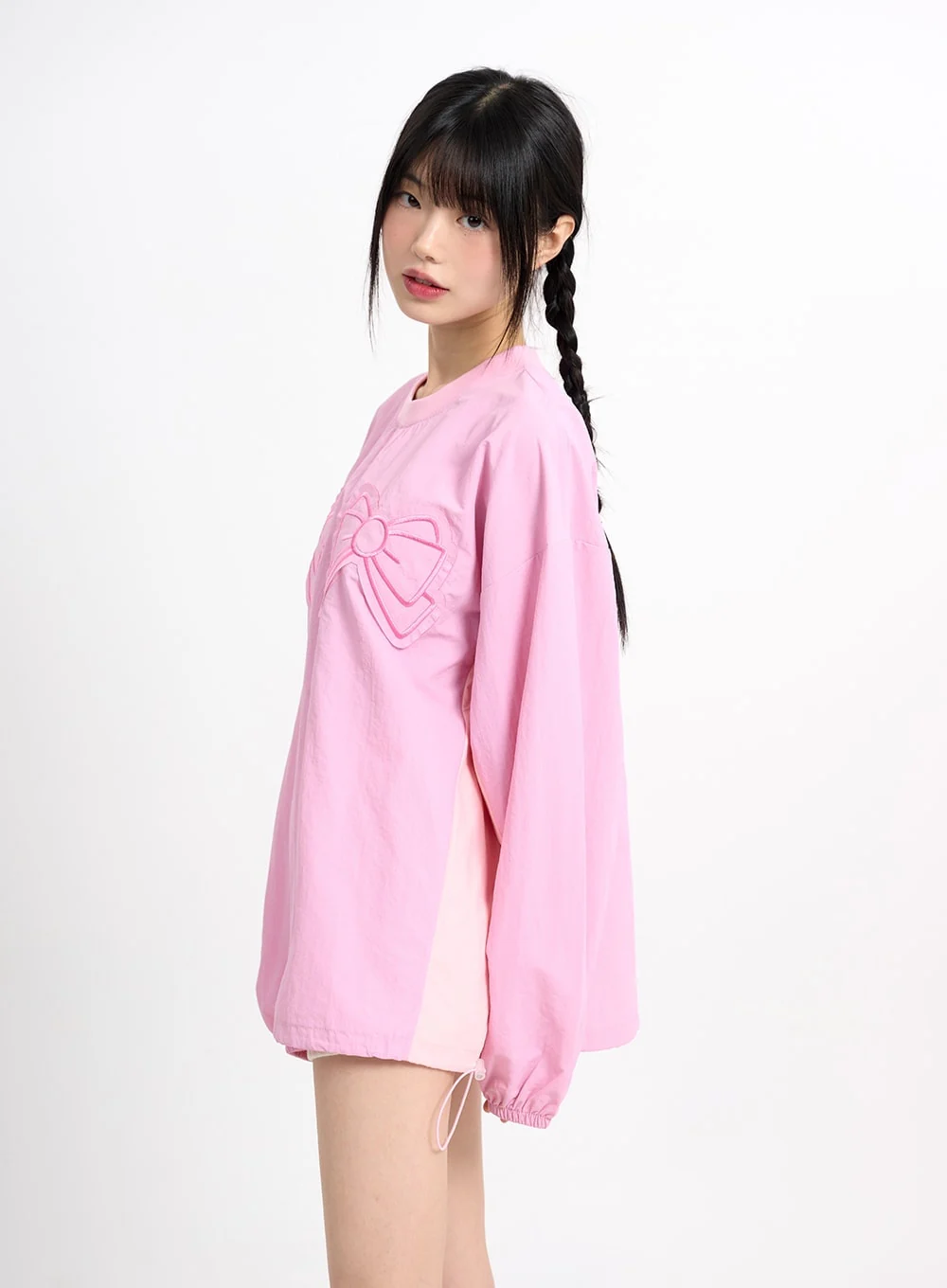 Graphic Ribbon Oversized Cotton Sweatshirt CM415 - Image 4