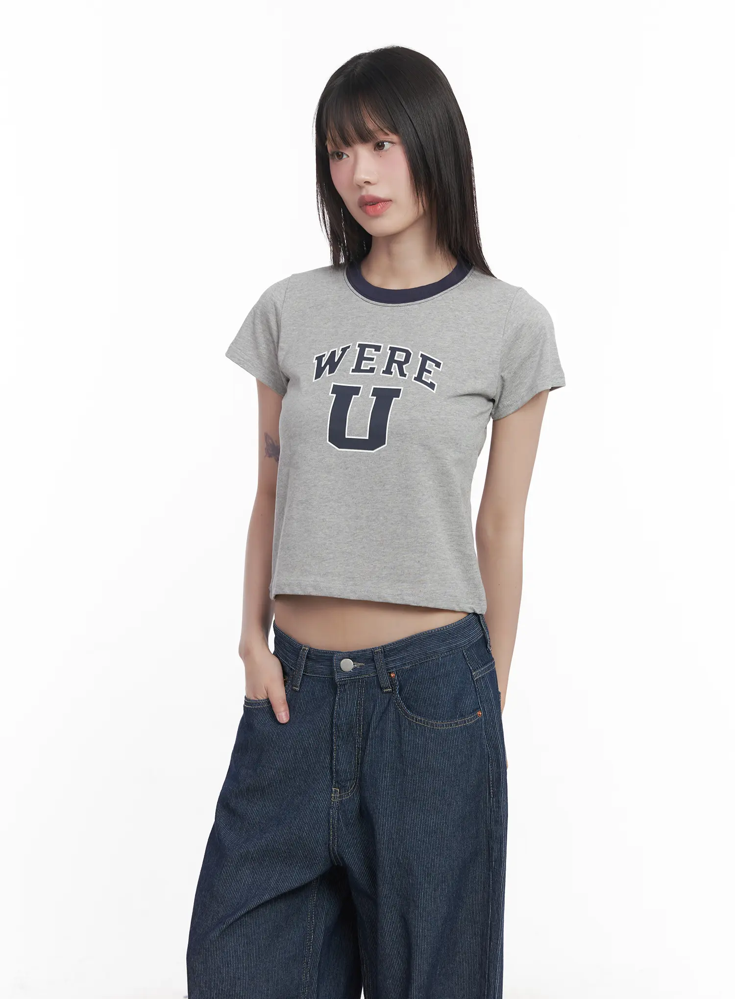 Graphic Two-Tone Crop Tee CU518 - Image 10