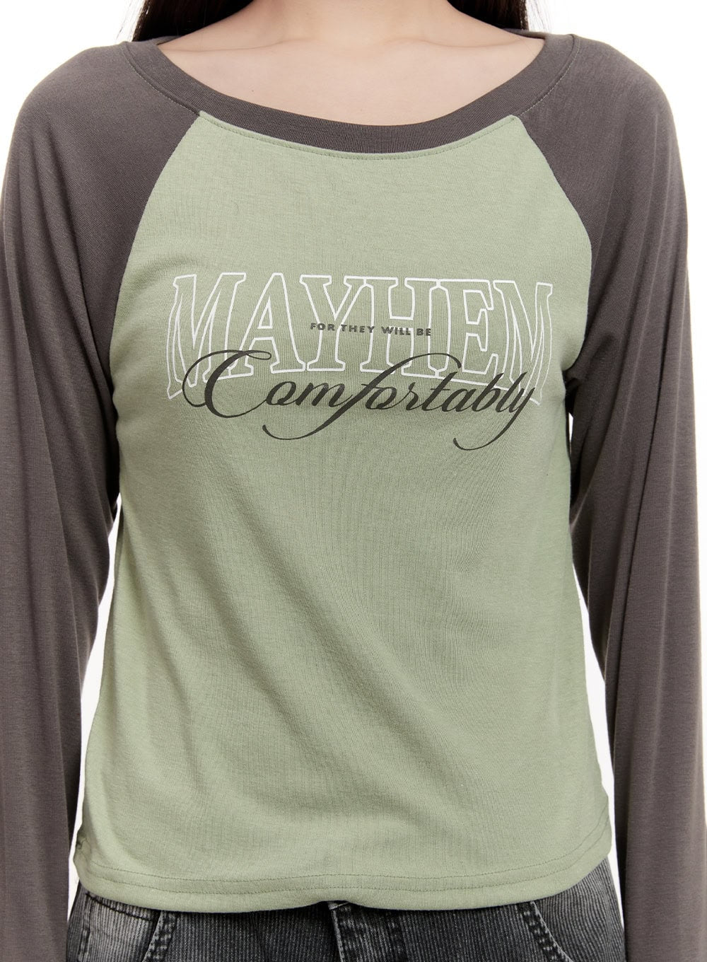 Graphic Two-Tone Off-Shoulder Top CM507 - Image 5