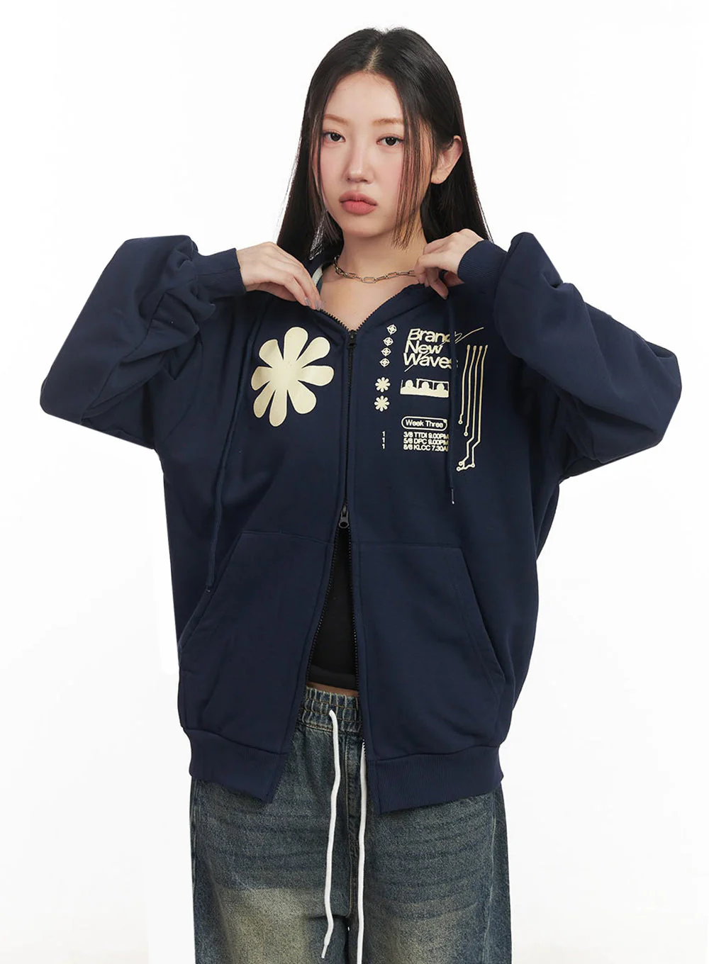 Graphic Zip-Up Hooded Jacket IM524 - Image 13