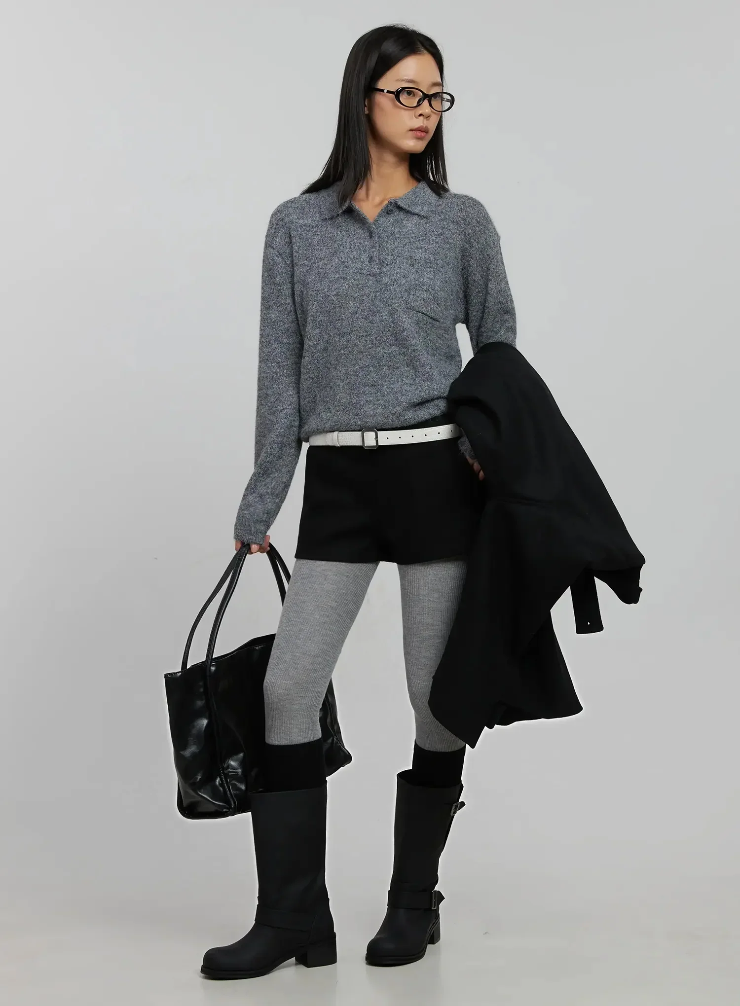Half Button Collar Sweater IJ509 - Image 13