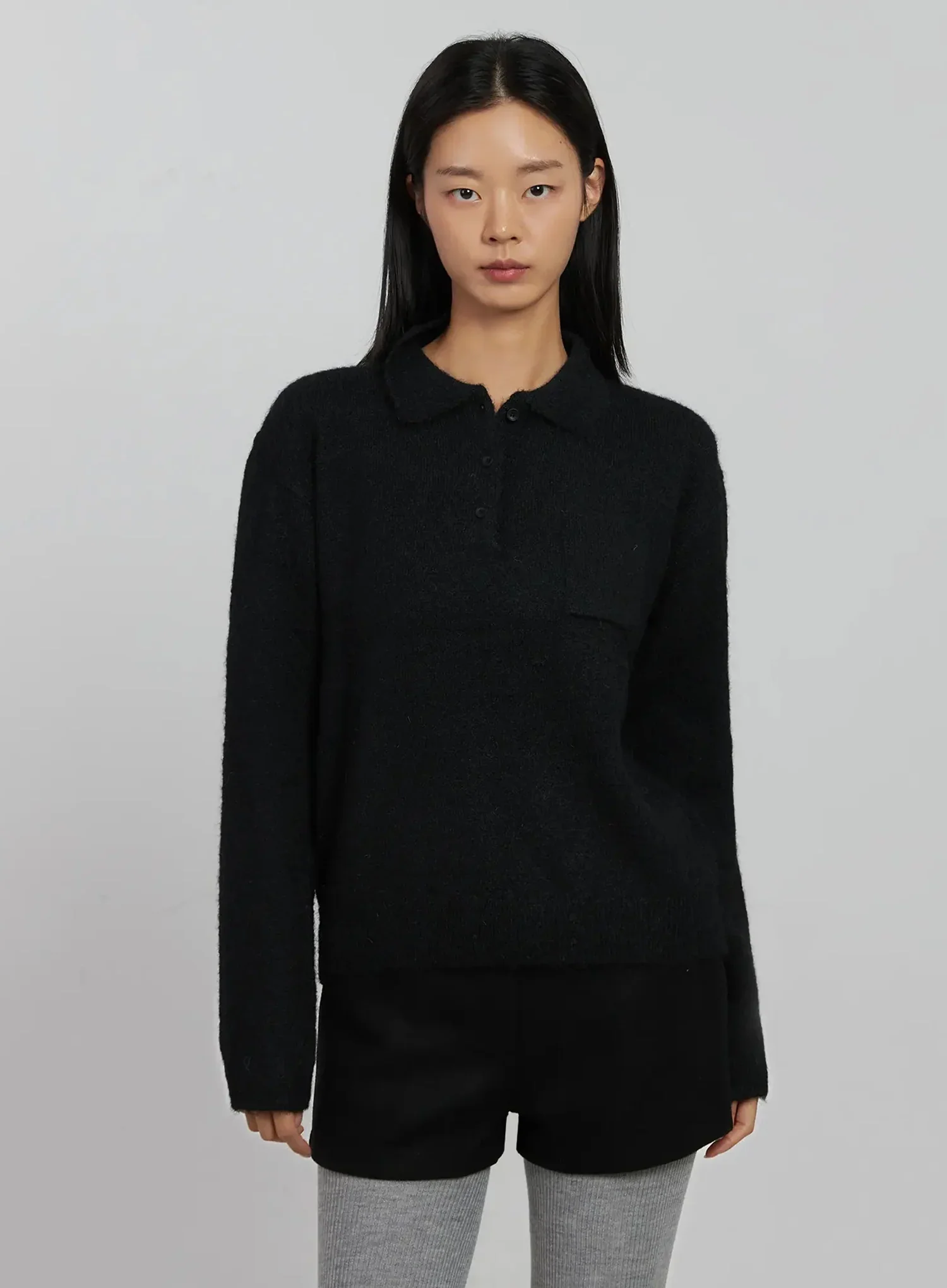 Half Button Collar Sweater IJ509 - Image 15