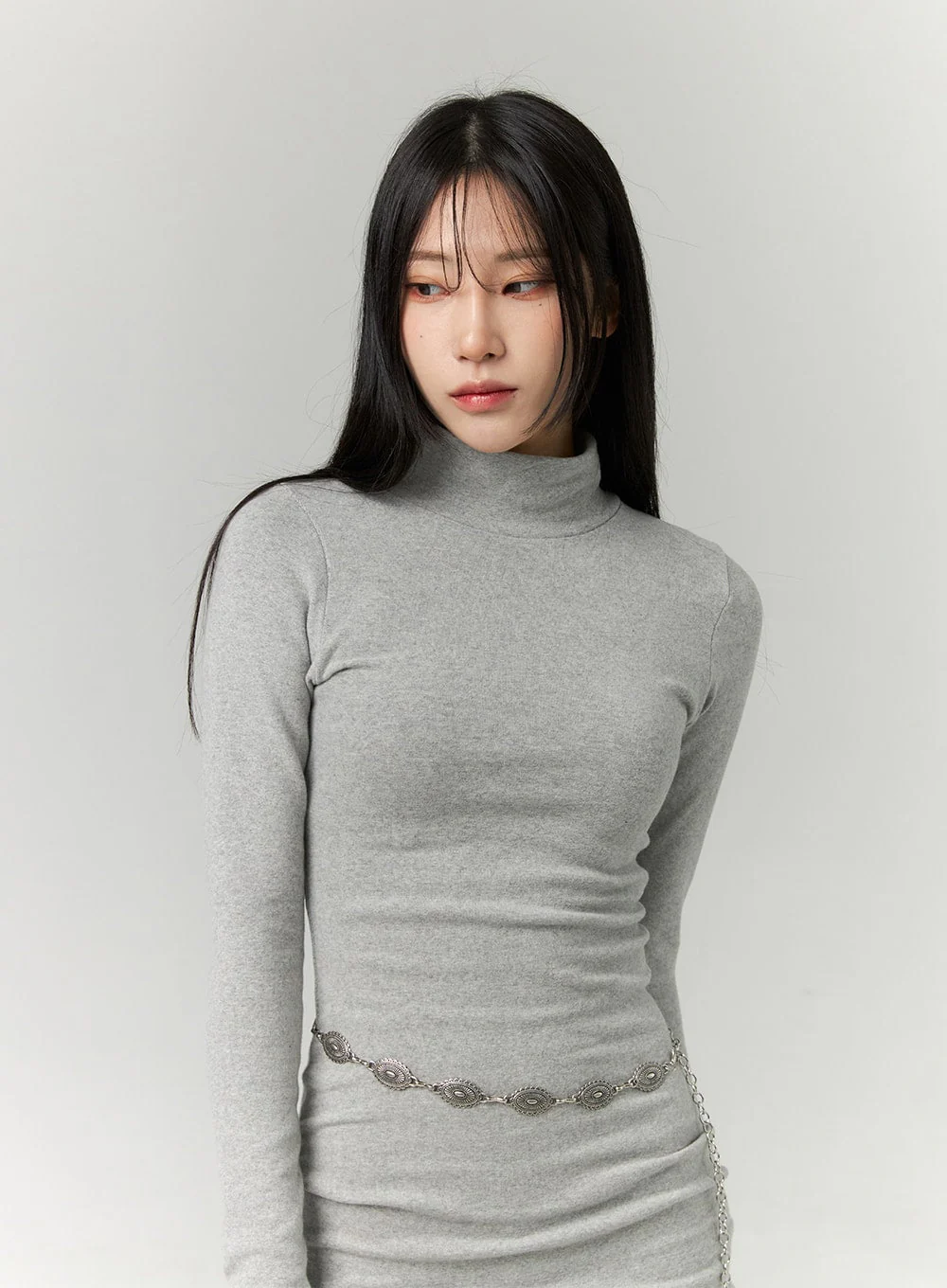 Half Turtle Neck Mini Dress CN321 - Image 6