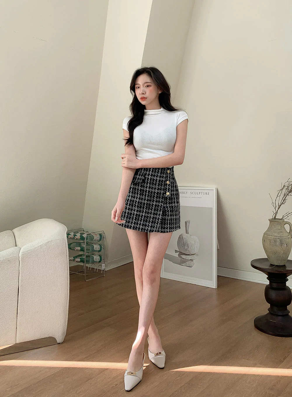 Half Turtleneck Sleeveless Ribbed T-shirt L1002 - Image 4