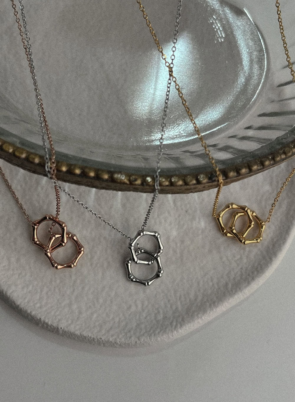 Half Two Ring Necklace IL405 - Image 2