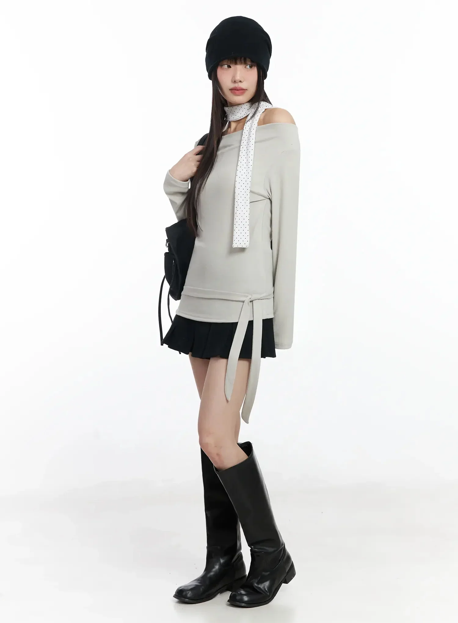 Halter Layered Off-Shoulder Long Sleeve F517 - Image 13
