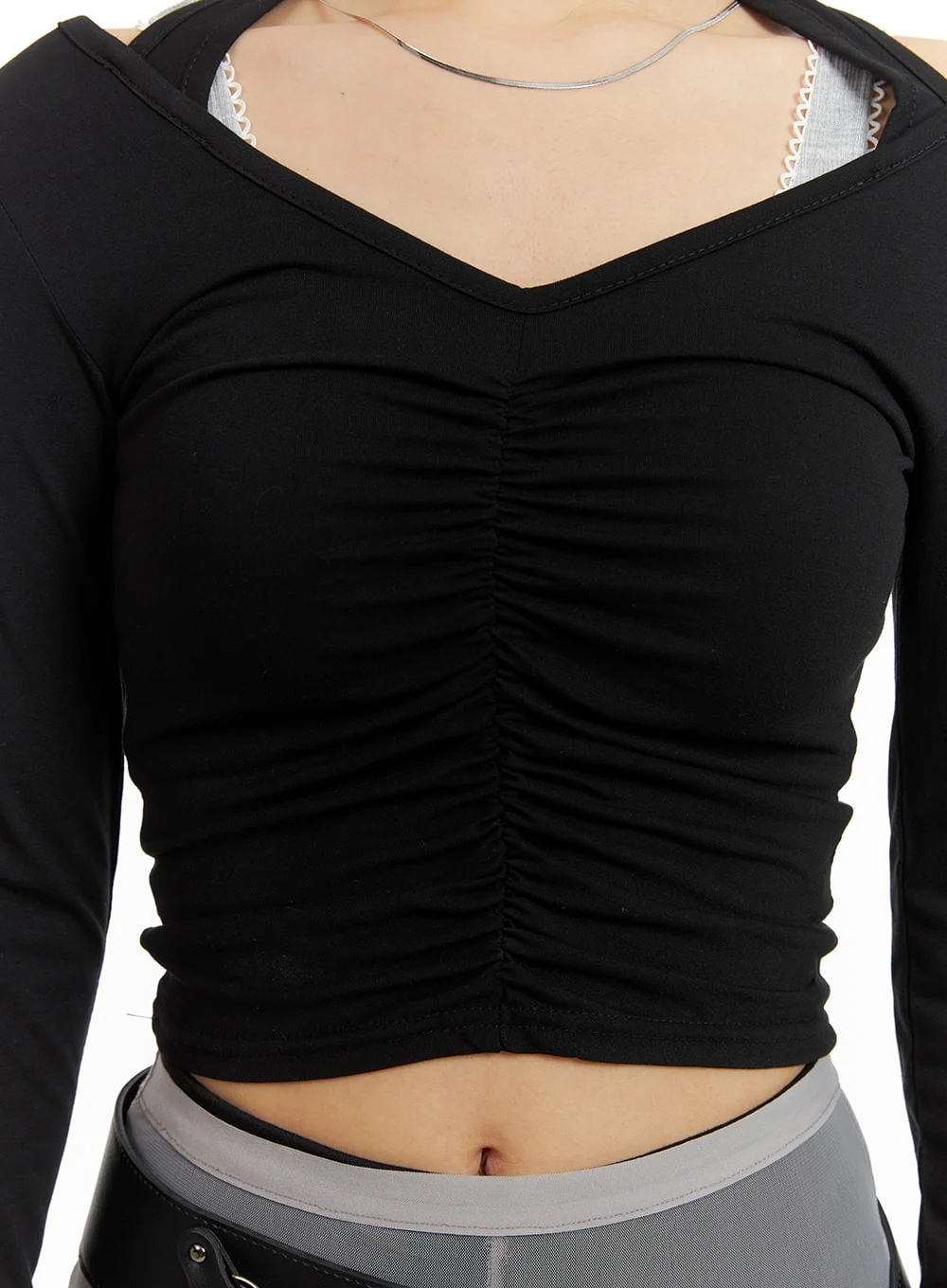 Halter Neckline Long Sleeve Top CM421 - Image 3
