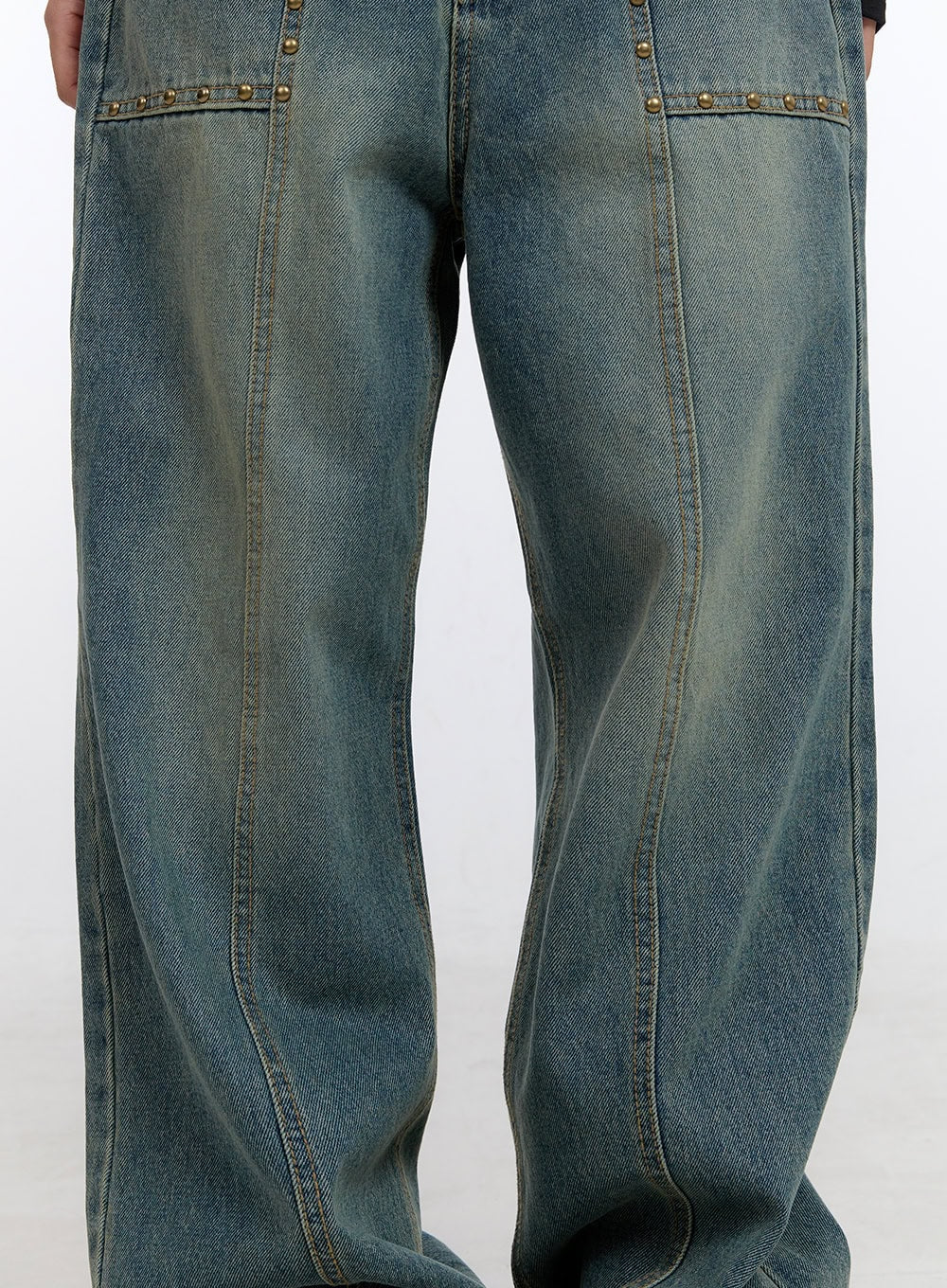 Harper Studded Wide Leg Denim Jeans CO418 - Image 7